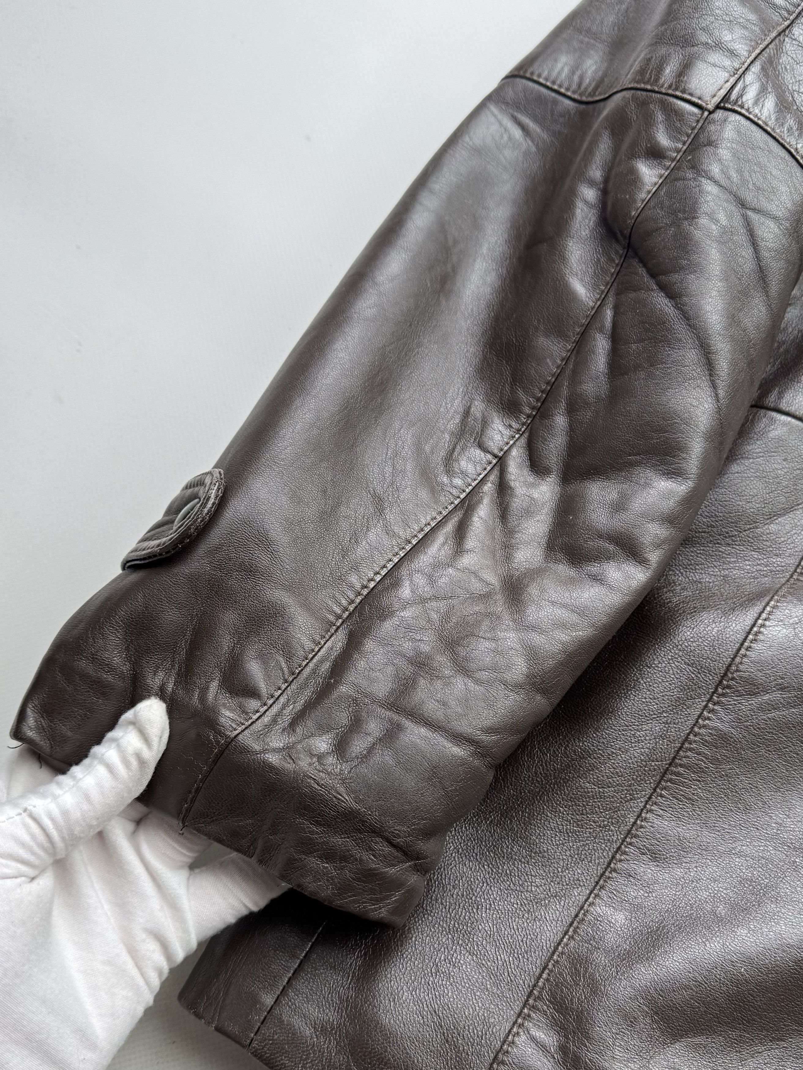 Vintage 90's Leather Jacket B95(V293)E2 Size US L / EU 52-54 / 3 - 12 Thumbnail