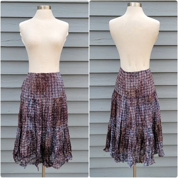 Other Peruvian Connection Flowy Summer Pleated Tiered Ruffle Flora Size 30" / US 8 / IT 44 - 1 Thumbnail