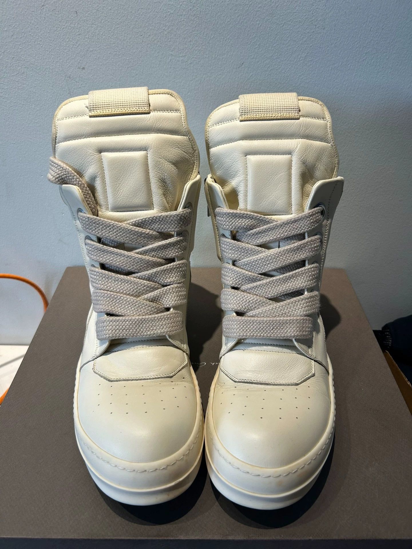 Rick Owens Rick Owens main line all-white chunky lace-up triangle shoes Size US 9 / EU 42 - 1 Thumbnail