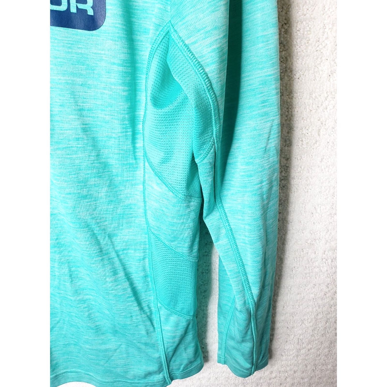 Under Armour Under Armour Sun Shirt Mens S Turquoise Heathered Long Sleeve Crew Neck HeatGear T-Shirt Logo01 Fishing Boating All Seasons Breathable Size US S / EU 44-46 / 1 - 5 Thumbnail