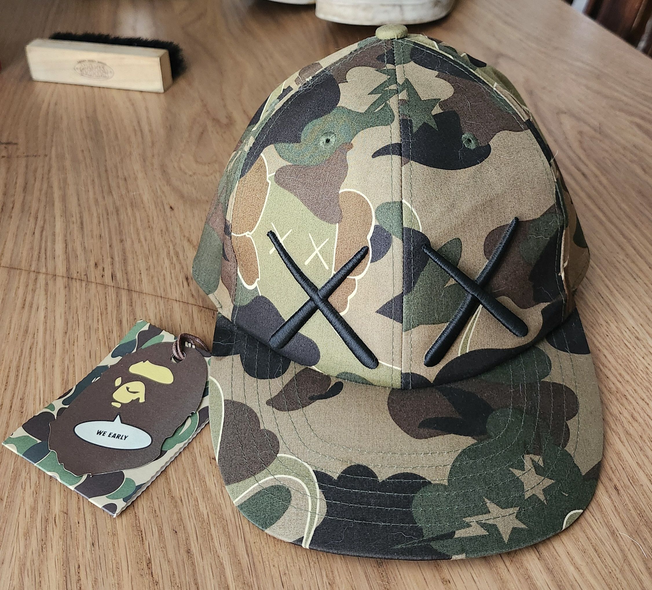 image of Bape Kaws Camo Cap, Men's