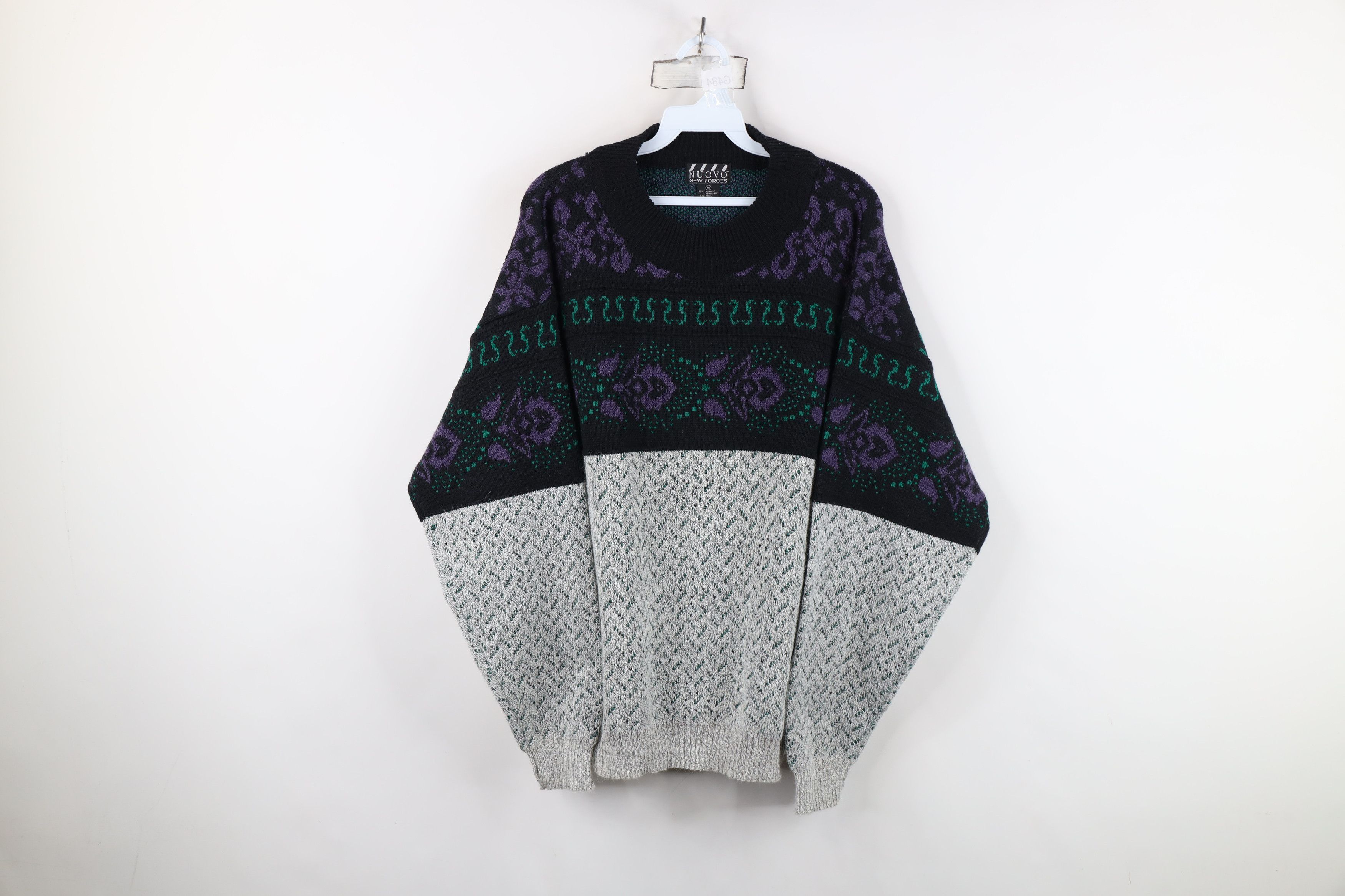Vintage Vintage 90s Streetwear Wool Bled Knit Paisley Flower Sweater Size M / US 6-8 / IT 42-44 - 1 Thumbnail