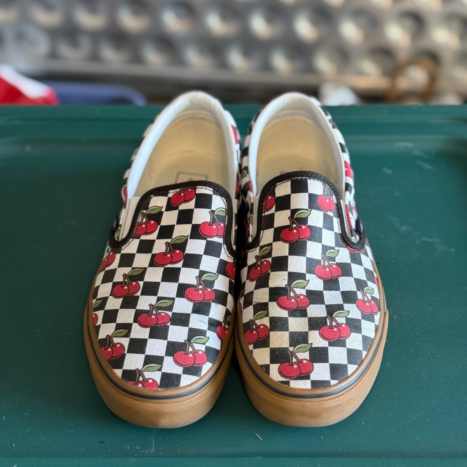 Vans Vans Cherry Checker Cherries Slip On Mens Size 9.5 | RARE Size US 9.5 / EU 42-43 - 2 Thumbnail