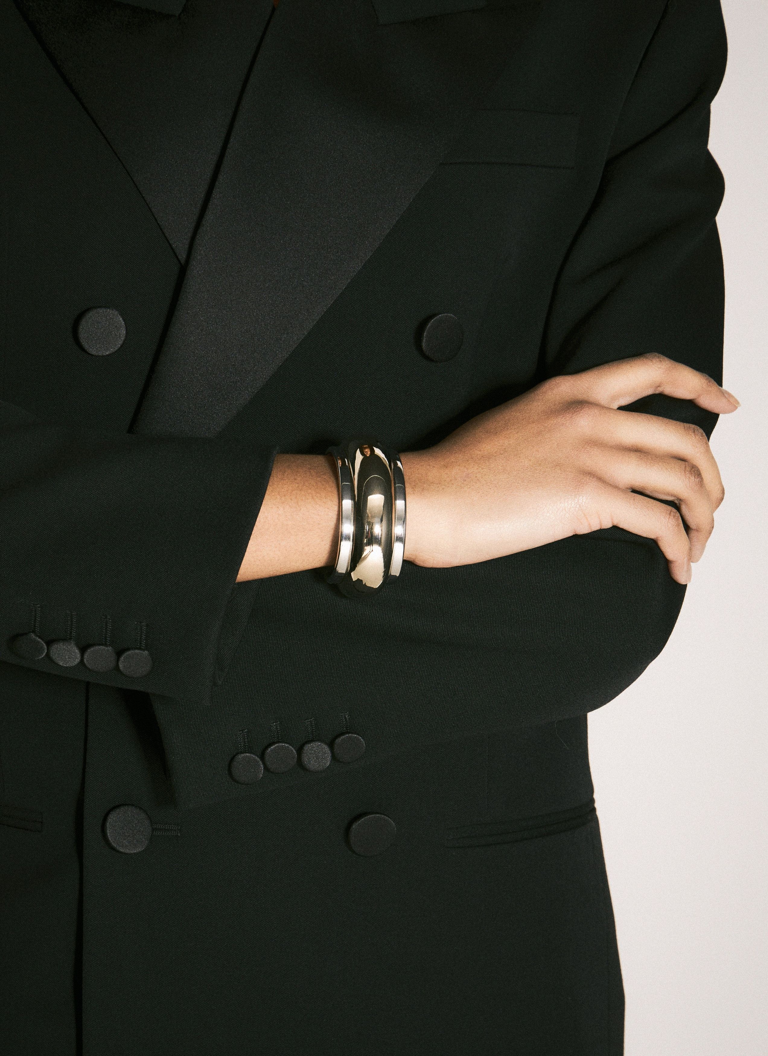 Saint Laurent Paris o1bcso1str0226 Size:L/Bumpy Bracelet In Metal in Golden Size ONE SIZE - 1 Thumbnail
