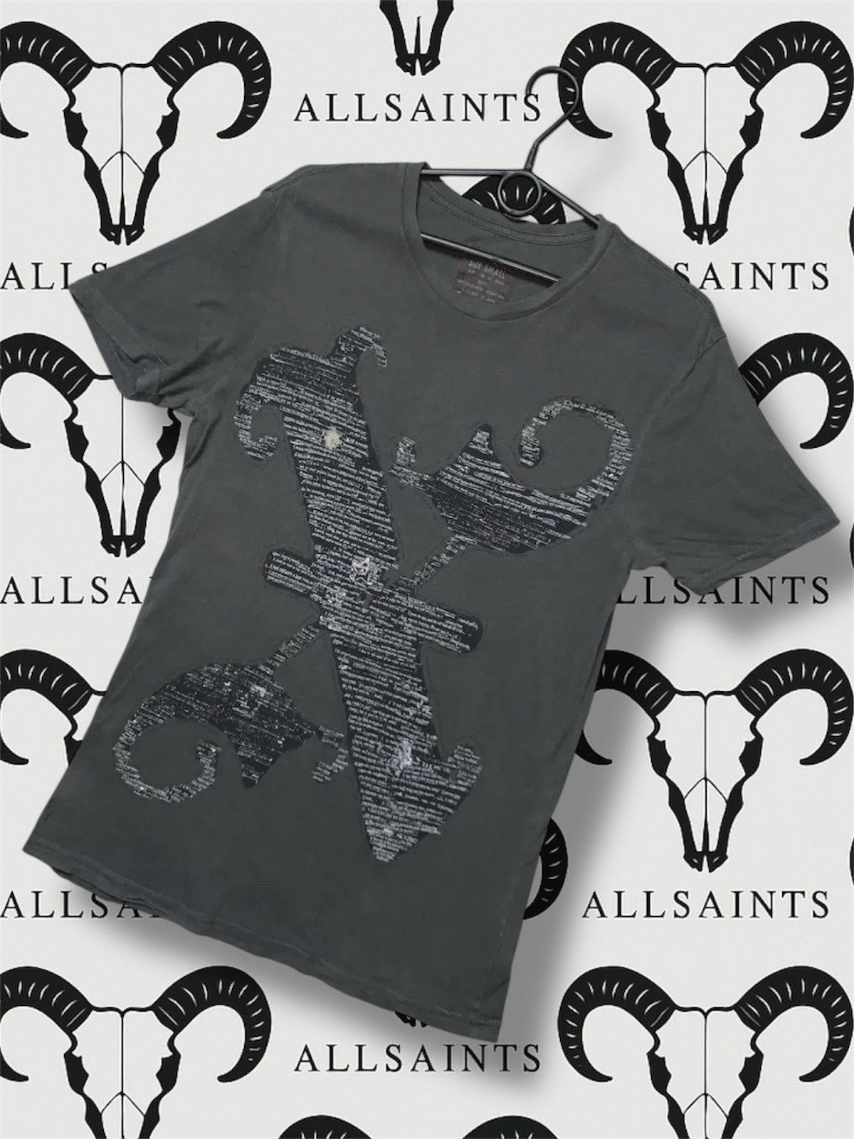Allsaints Vintage allsaints luxury Tee X logo rare size S Size US S / EU 44-46 / 1 - 1 Thumbnail