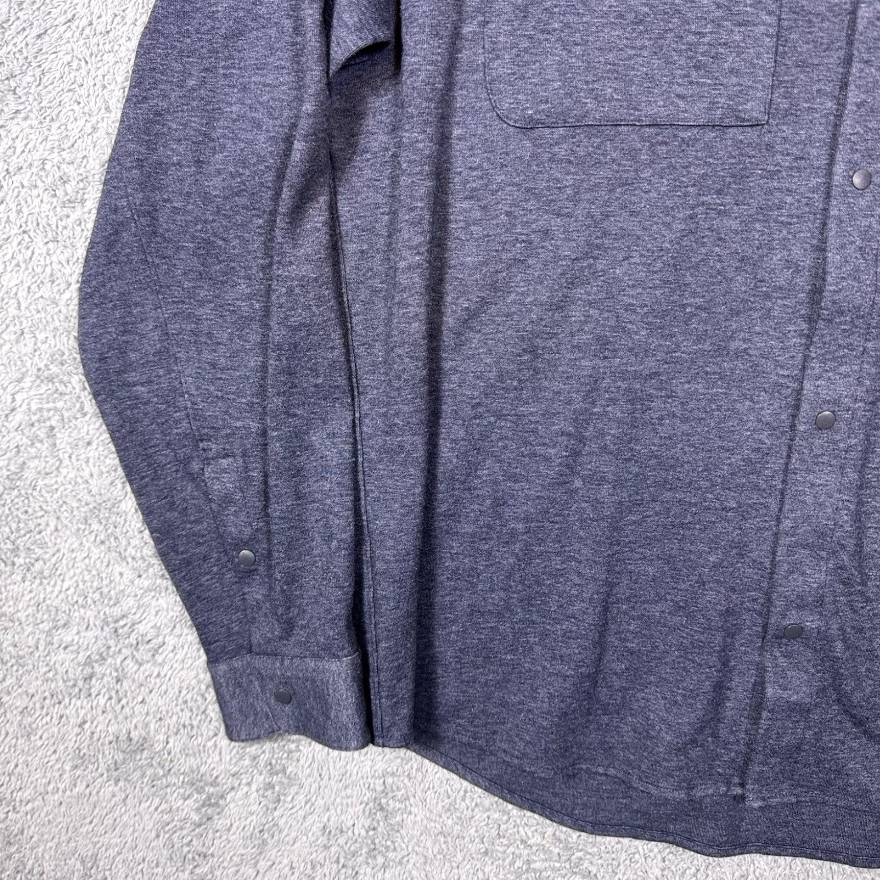 Lululemon Lululemon Shirt Mens XL Soft Knit Overshirt Snap Shacket LM3CZMS Heather Blue Size US XL / EU 56 / 4 - 3 Thumbnail