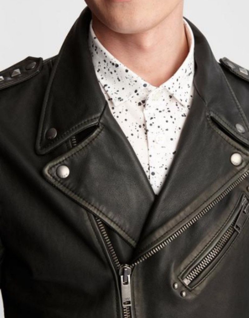 John Varvatos Misfits studded leather biker jacket size medium Size US M / EU 48-50 / 2 - 9 Thumbnail