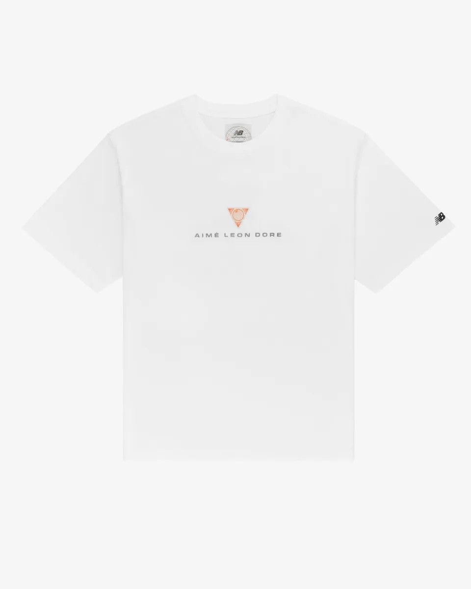 Aime Leon Dore o1mle0725 ALD New Balance Geo Print Logo T-Shirt in White Size US L / EU 52-54 / 3 - 1 Thumbnail