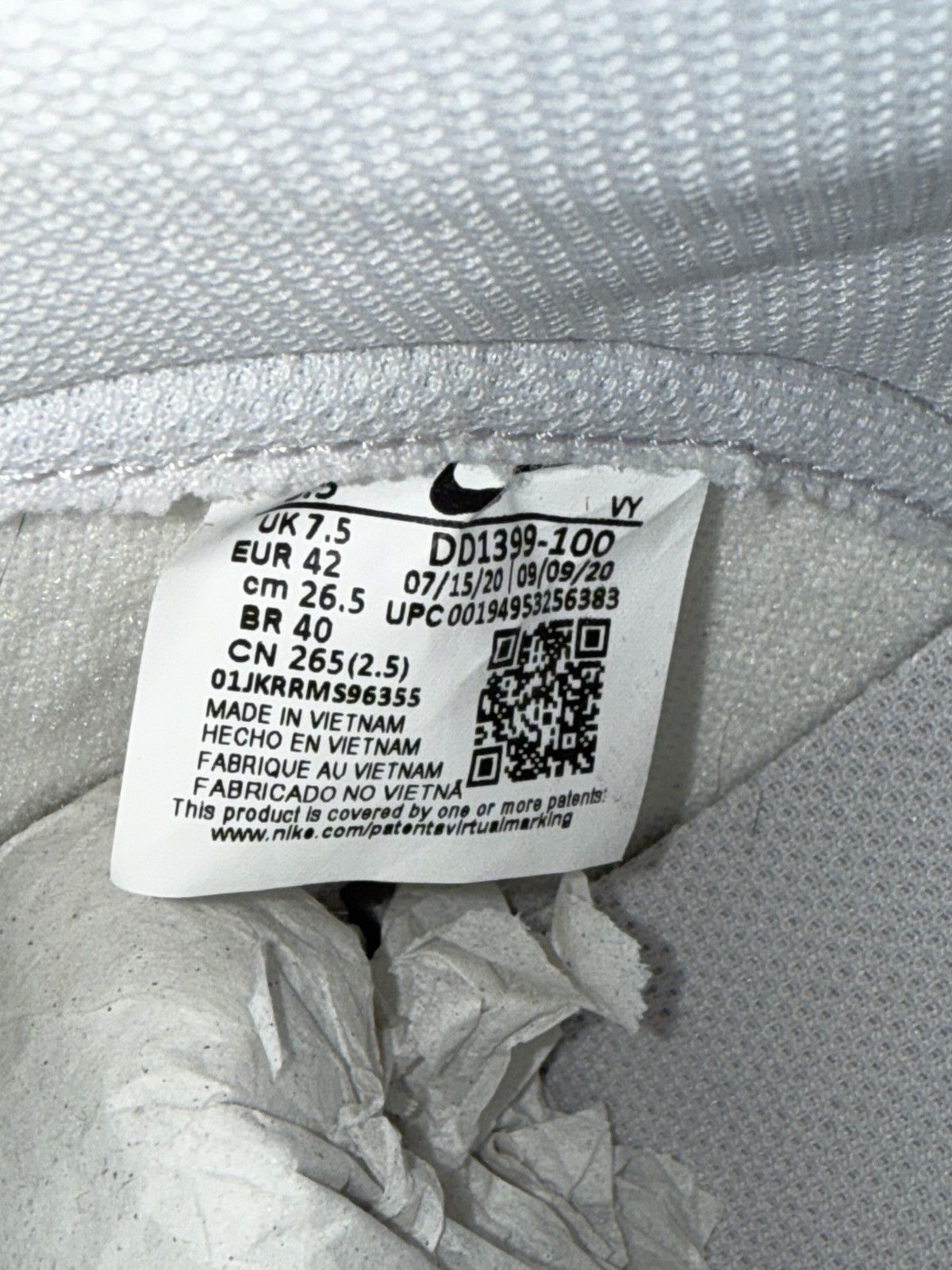 Nike Nike Dunk HI Retro White/Vast Grey-White 2021 Size US 8.5 / EU 41-42 - 7 Thumbnail