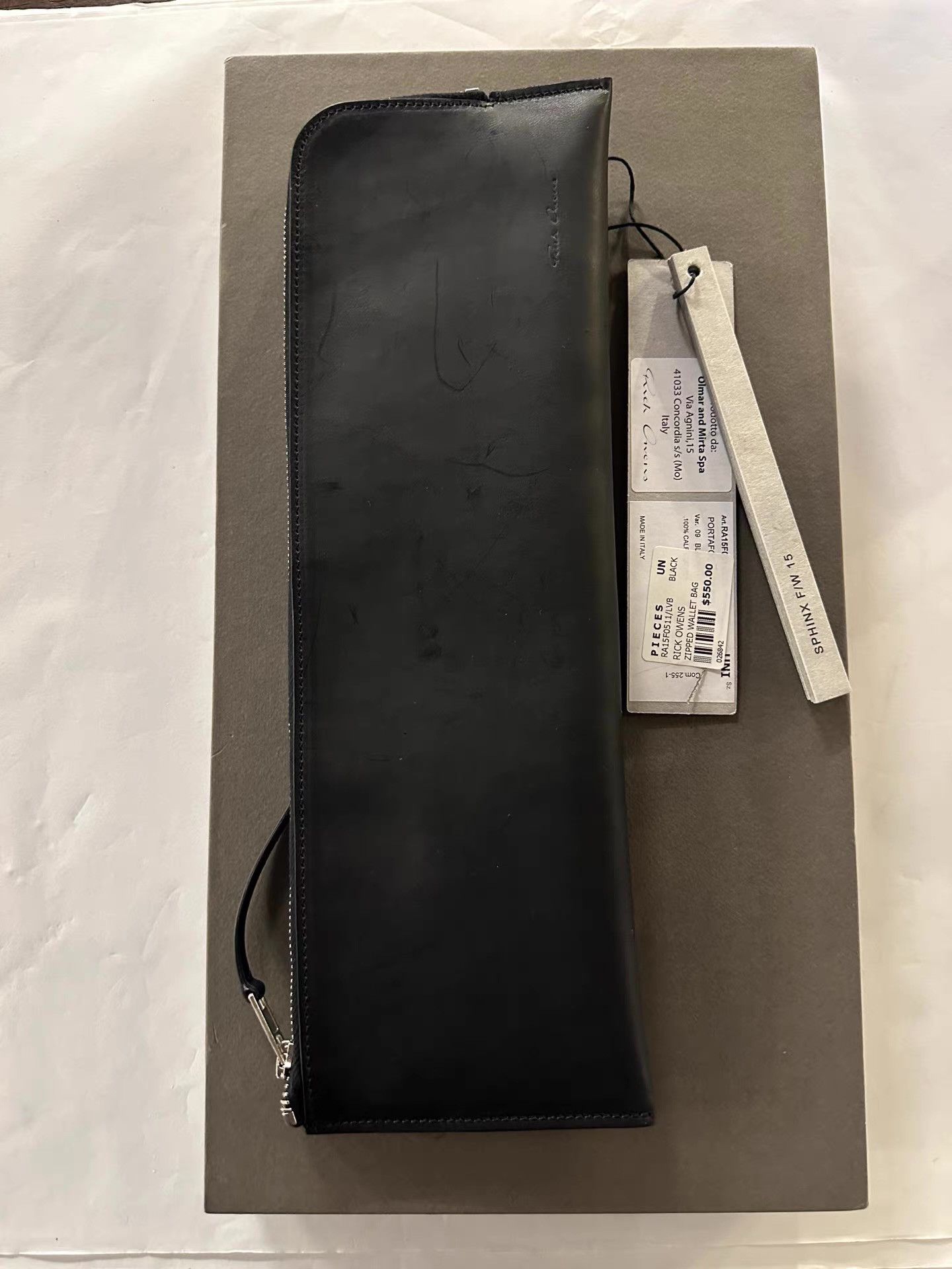 Rick Owens Rick Owens 15FW 'SPHINX' Black Zipped Wallet Bag Ｑ25 Size ONE SIZE - 1 Thumbnail