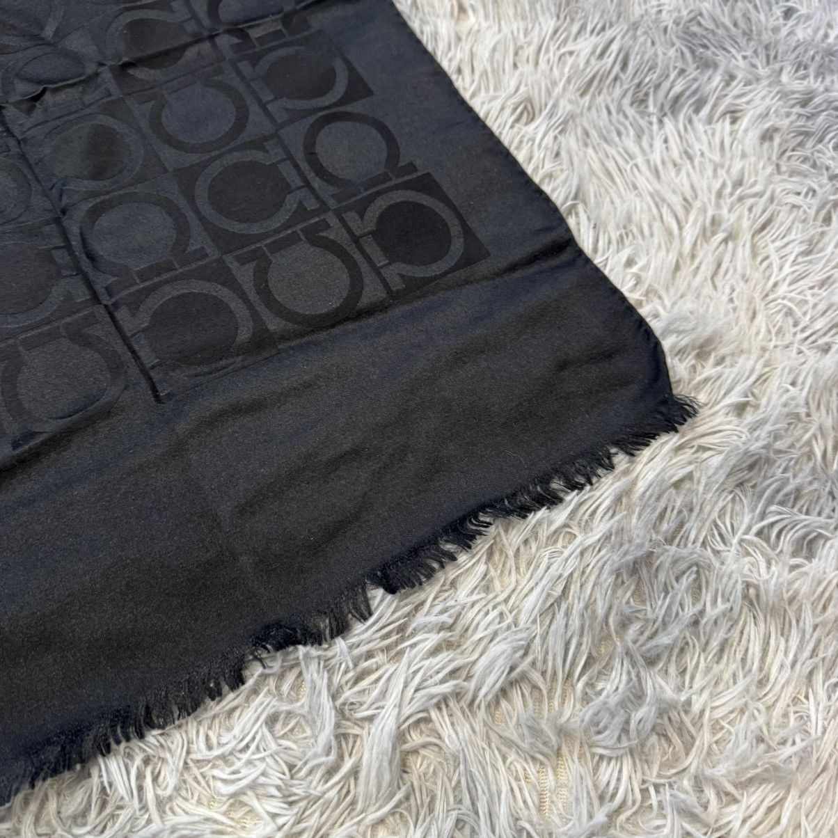 Salvatore Ferragamo Salvatore Ferragamo Black Gancini Monogram Scarf Italy Size ONE SIZE - 6 Thumbnail