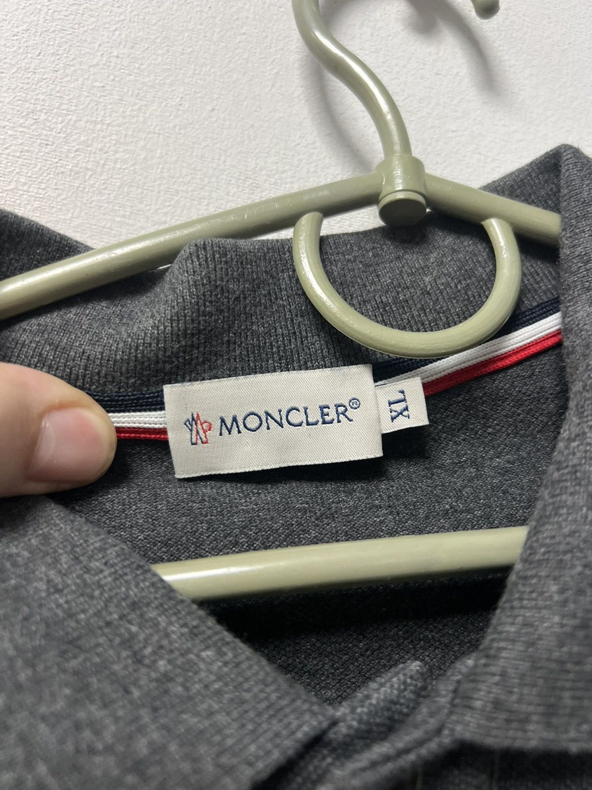 Moncler Moncler Polo Long Sleeve Gray Luxury Size US XL / EU 56 / 4 - 5 Thumbnail