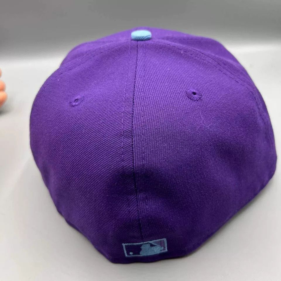 New Era Los Angeles LA Dodgers Hat Men 7 3/4 Purple Black MLB Fitted Size ONE SIZE - 5 Thumbnail