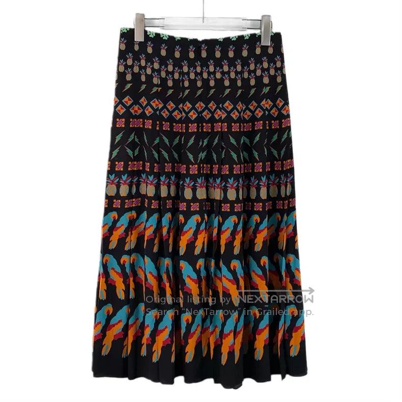 Gucci Gucci Colour-blocked parrot pineapple printed mulberry sil Size 27" / US 4 / IT 40 - 2 Thumbnail