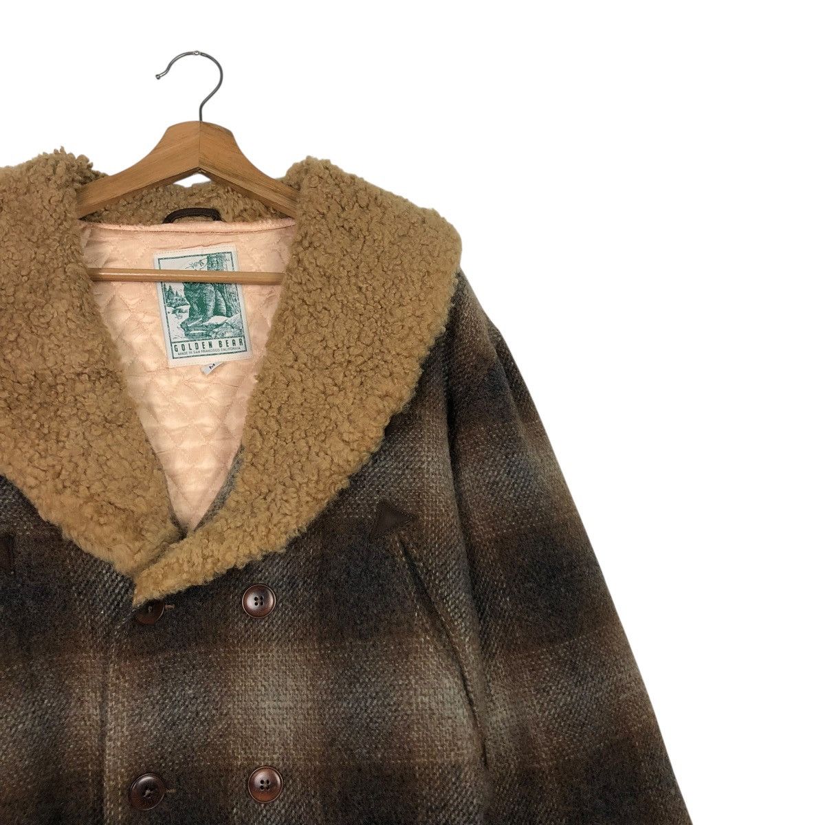Golden Bear 🔥VINTAGE WOOL JACKET GOLDEN BEAR TARTAN SHAWL COLLAR Size US M / EU 48-50 / 2 - 8 Thumbnail