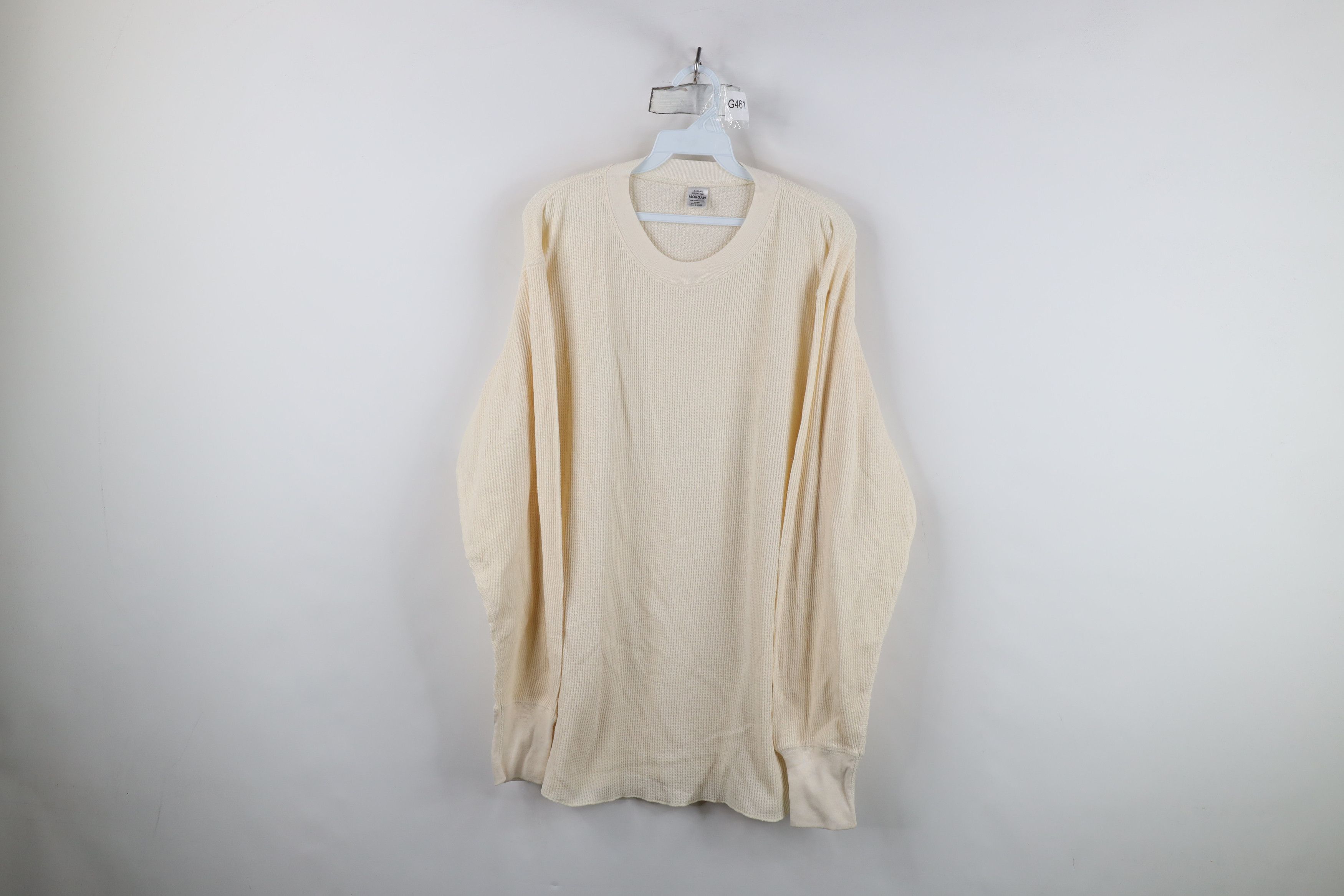 Vintage Vintage 90s Streetwear Waffle Knit Long Sleeve T-Shirt Beige Size US XL / EU 56 / 4 - 1 Thumbnail