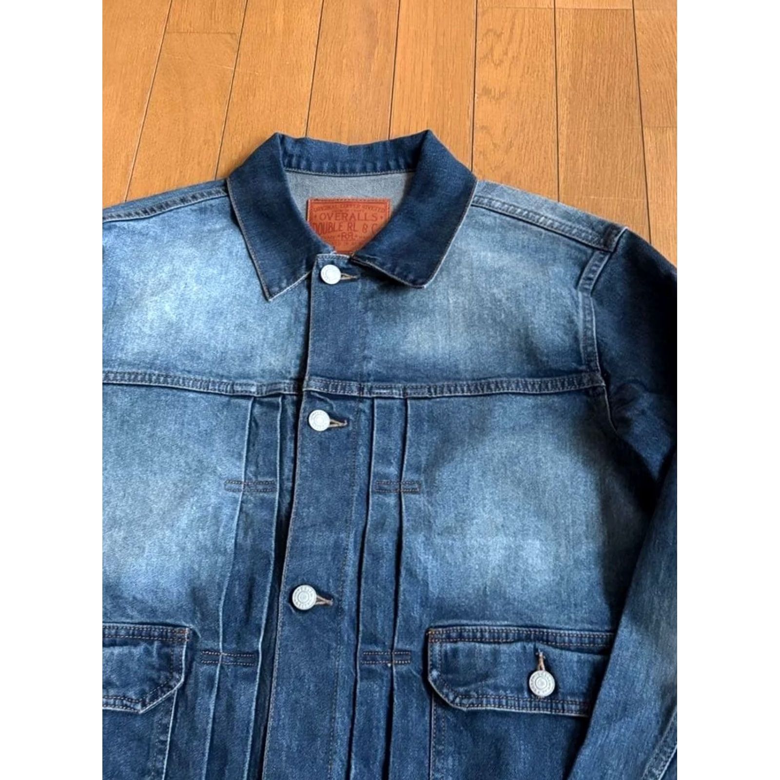 Ralph Lauren VINTAGE RRL Ralph Lauren Denim Jacket Men L Blue 2nd O221 67cm 100% Cotton Jacket Style Size US L / EU 52-54 / 3 - 2 Thumbnail