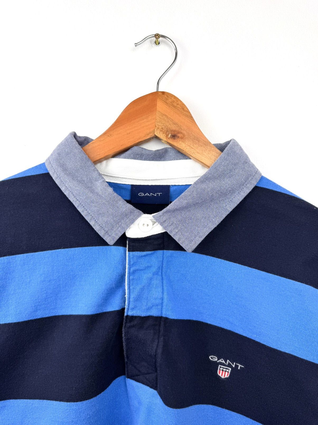 Gant Gant Men Barstripe Long Sleeve Polo Shirt Navy Size XL Size US XL / EU 56 / 4 - 3 Thumbnail
