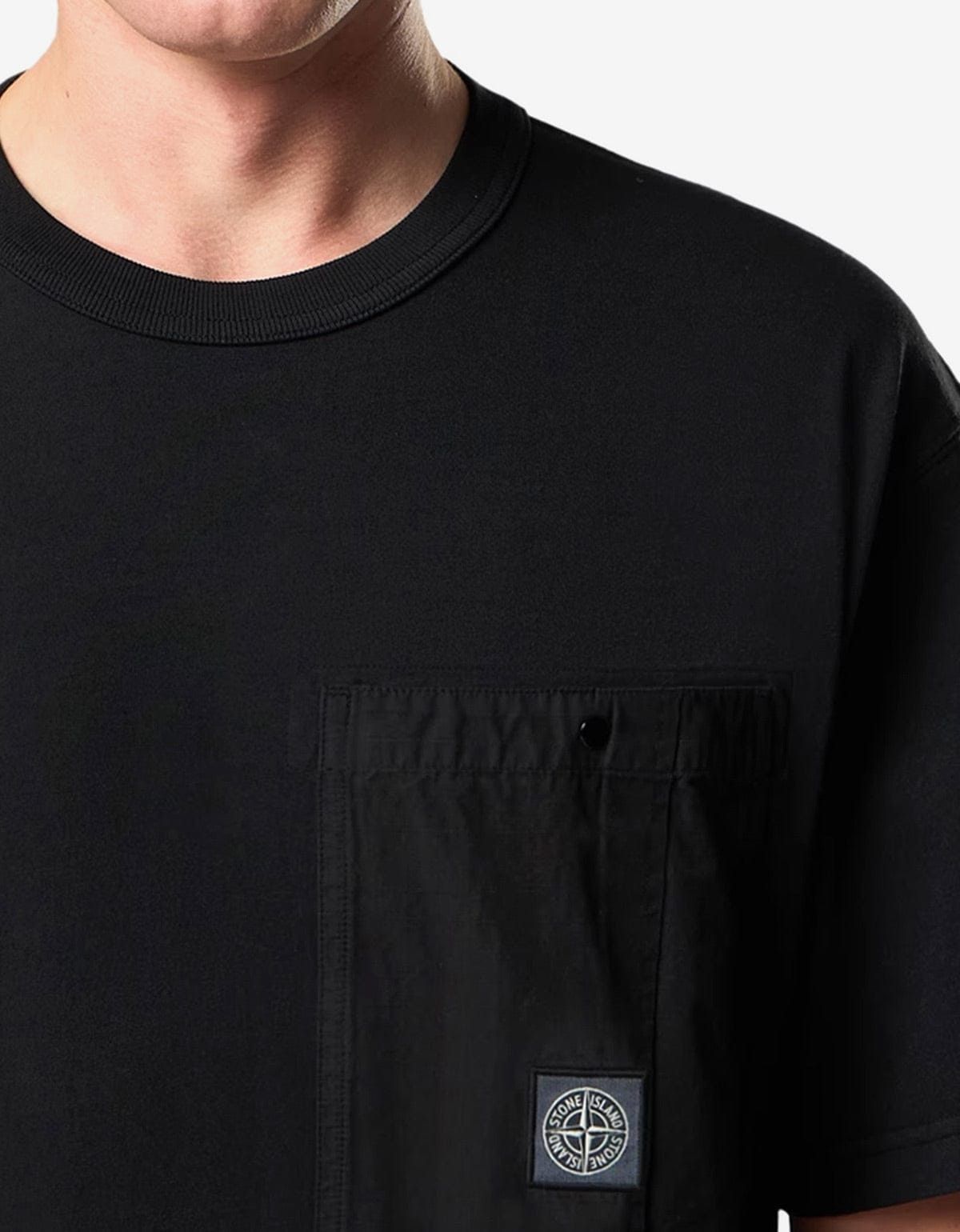 Stone Island Stone Island Black Ripstop Chest Pocket T-Shirt Size US XL / EU 56 / 4 - 3 Thumbnail