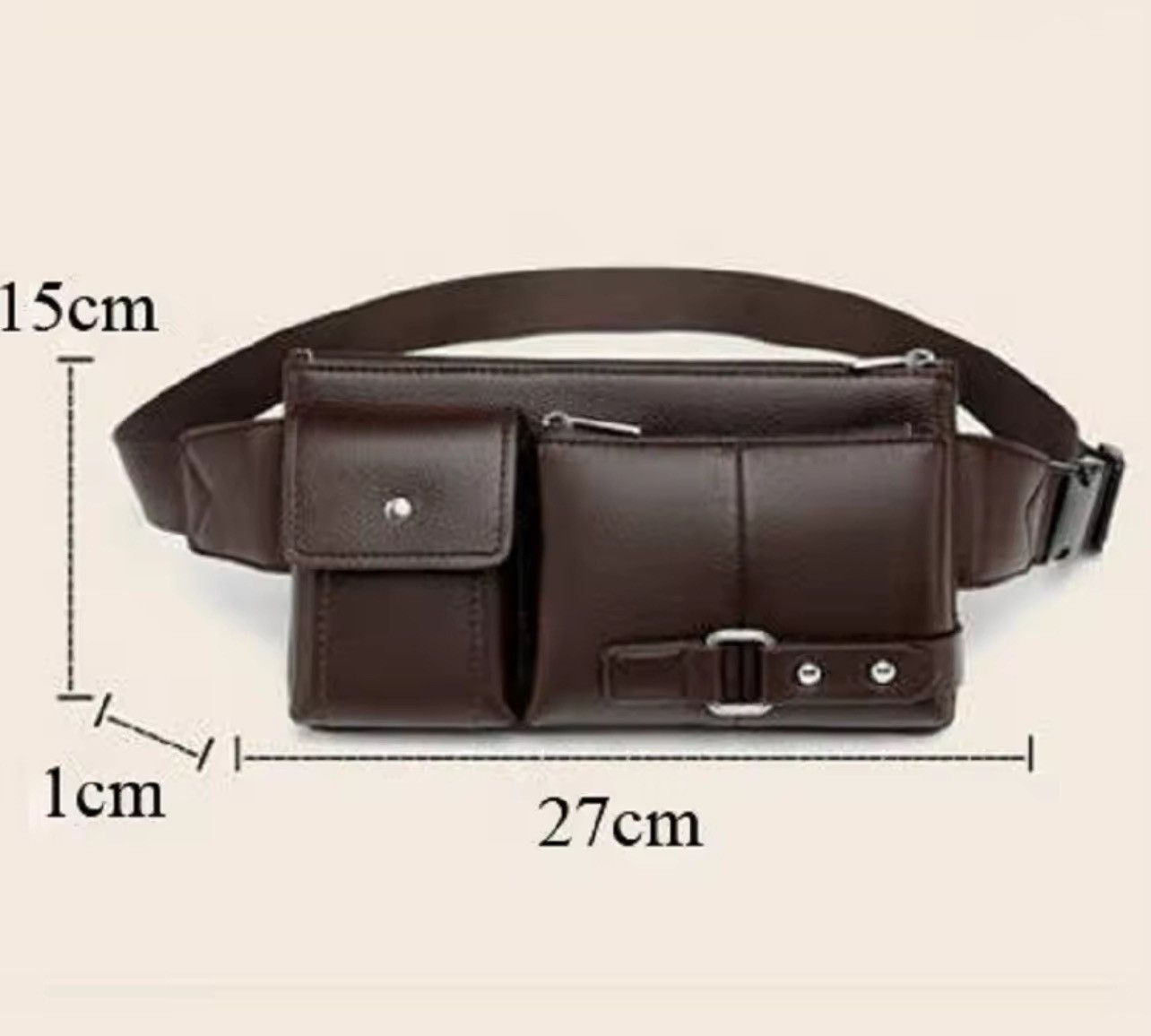 Japanese Brand × Vintage Multi Pocket Fanny Pack PU Leather Waist Bag Size ONE SIZE - 5 Thumbnail