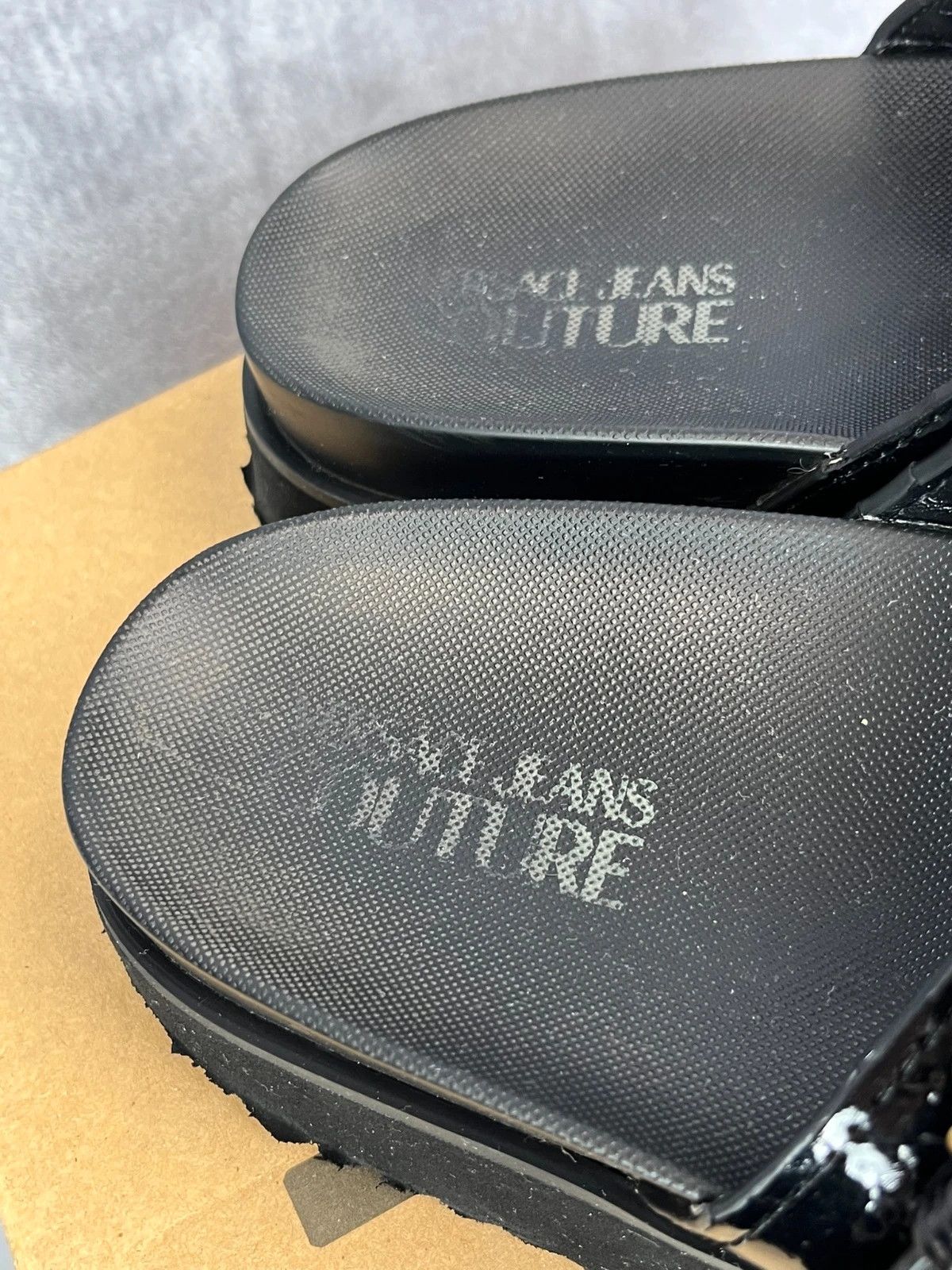 Versace Versace black gold designer slides Size US 11 / IT 41 - 9 Thumbnail