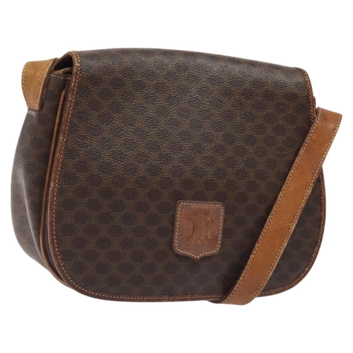Celine CELINE Macadam Canvas Shoulder Bag Pvc Leather Brown Gold Size ONE SIZE - 1 Thumbnail