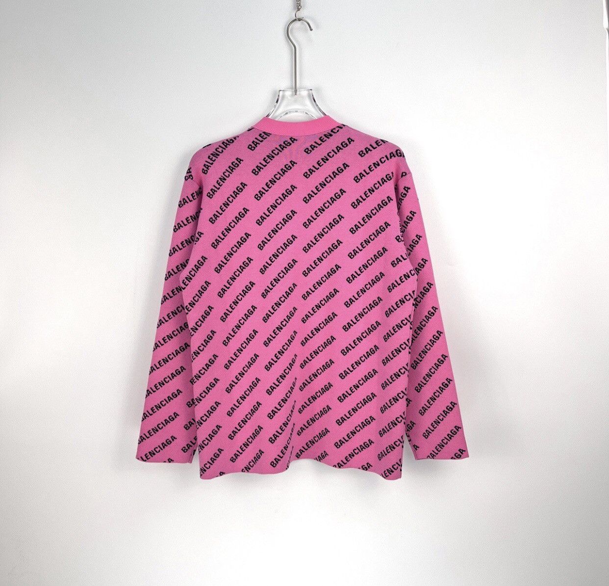 Balenciaga Balenciaga Pink Full Classic LogoKnitted Cardigan shirt Size US S / EU 44-46 / 1 - 4 Thumbnail