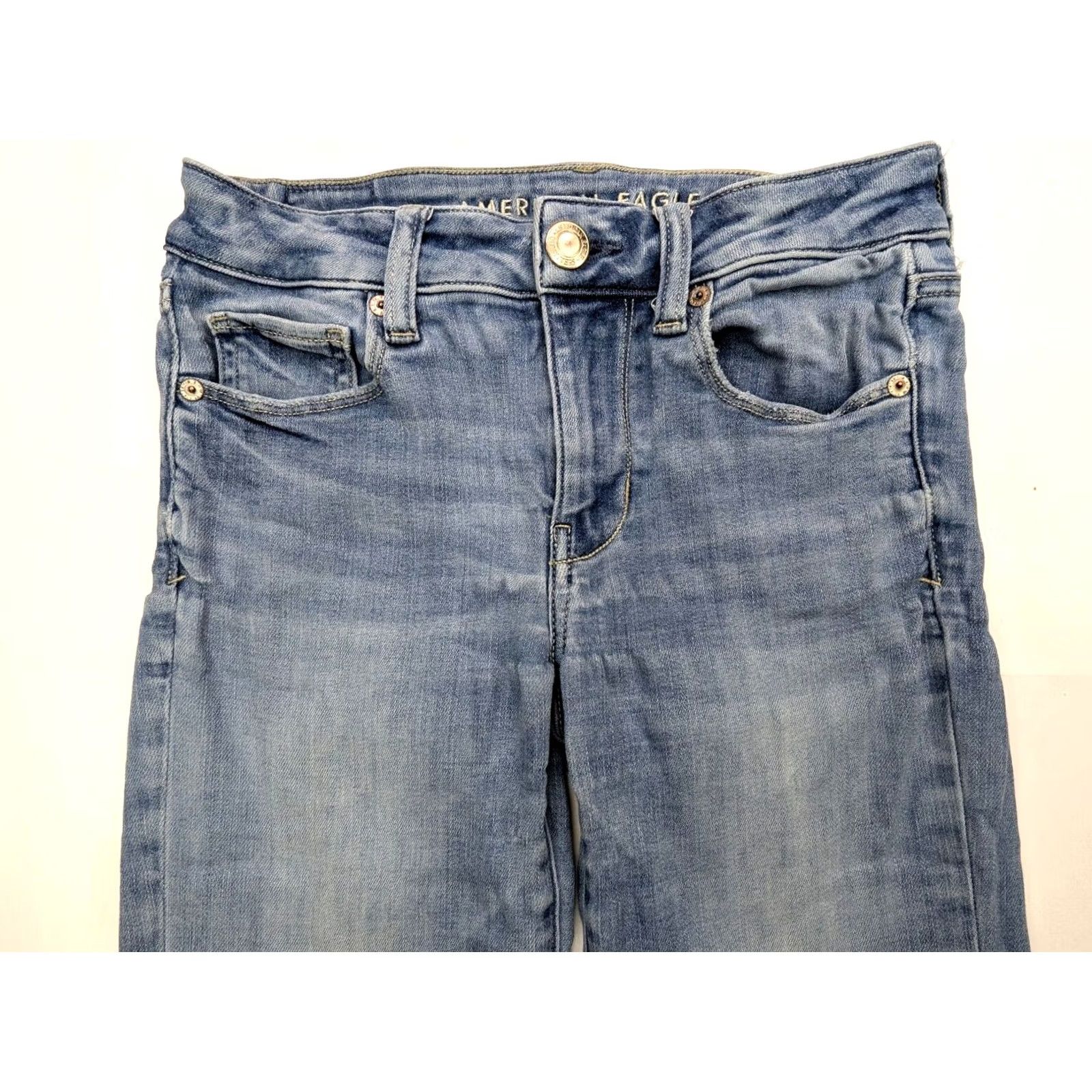 American Eagle Outfitters American Eagle Skinny Jeans Women 2 Light Wash Denim Next Level Stretch 26x28 Size 26" / US 2 / IT 38 - 5 Thumbnail