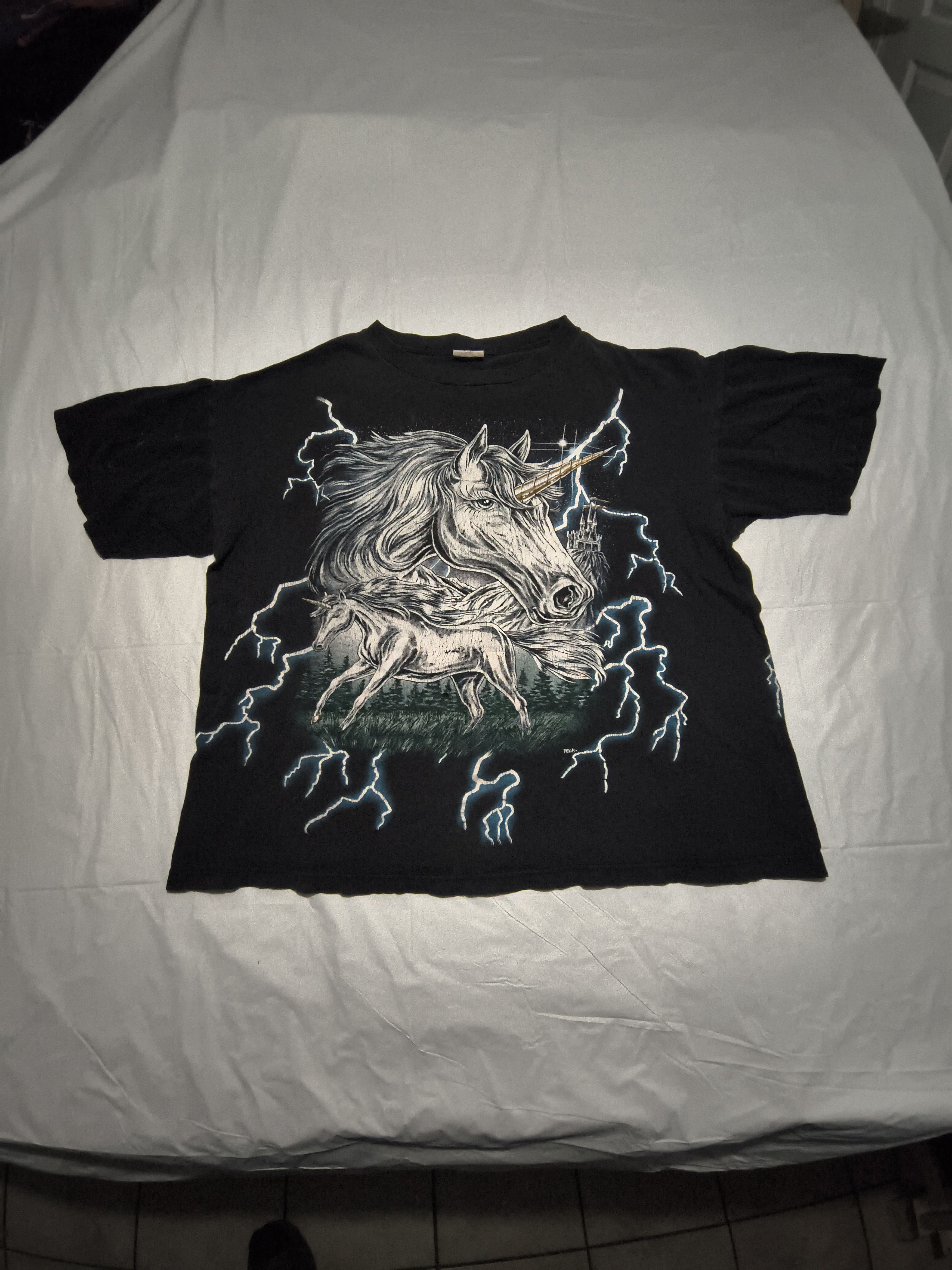 Other 90s American thunder unicorn lightning shirt Size US S / EU 44-46 / 1 - 1 Thumbnail