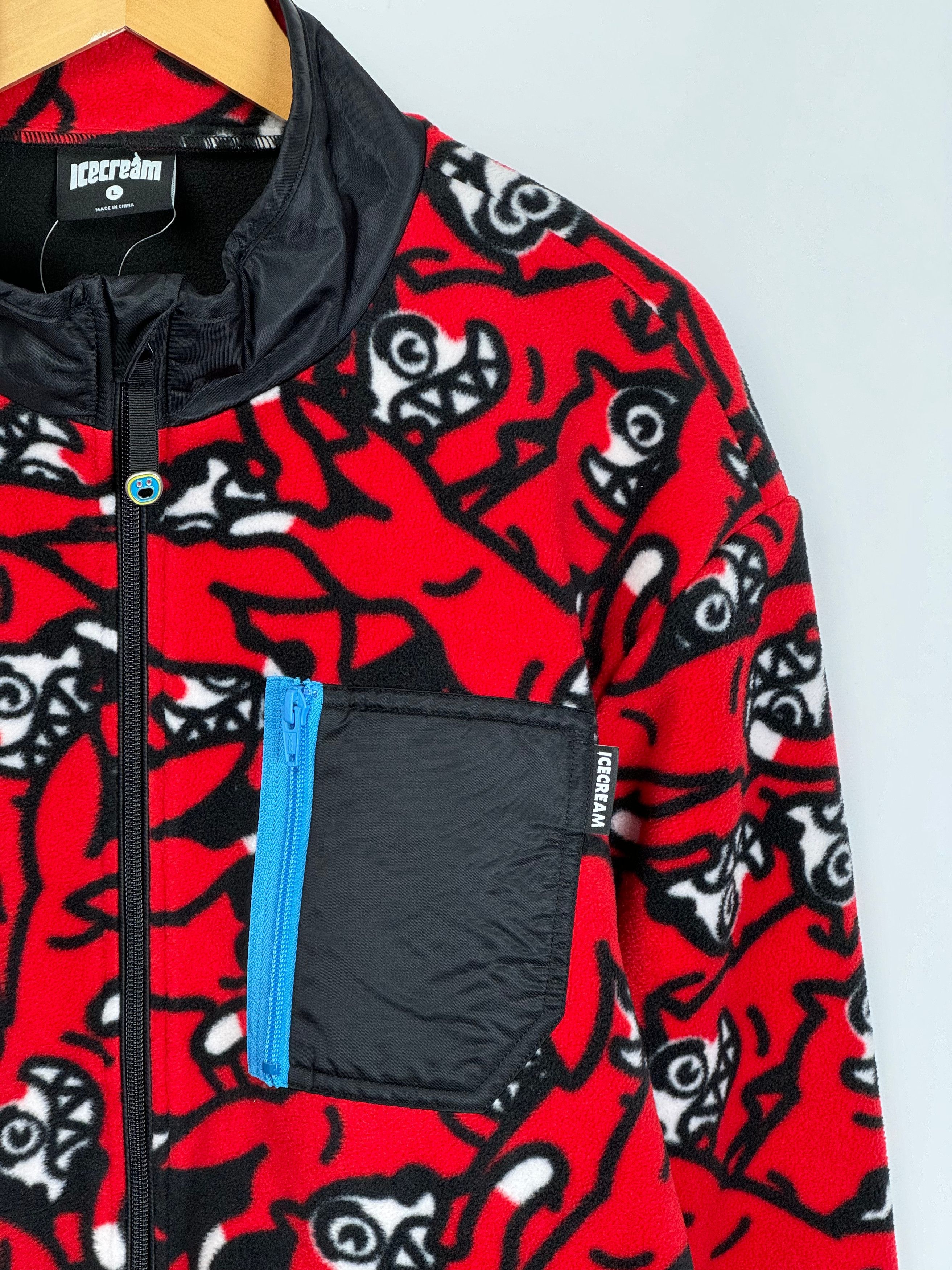 Icecream UNWORN* Icecream Lock Up Fleece Jacket - Black Size US L / EU 52-54 / 3 - 4 Thumbnail