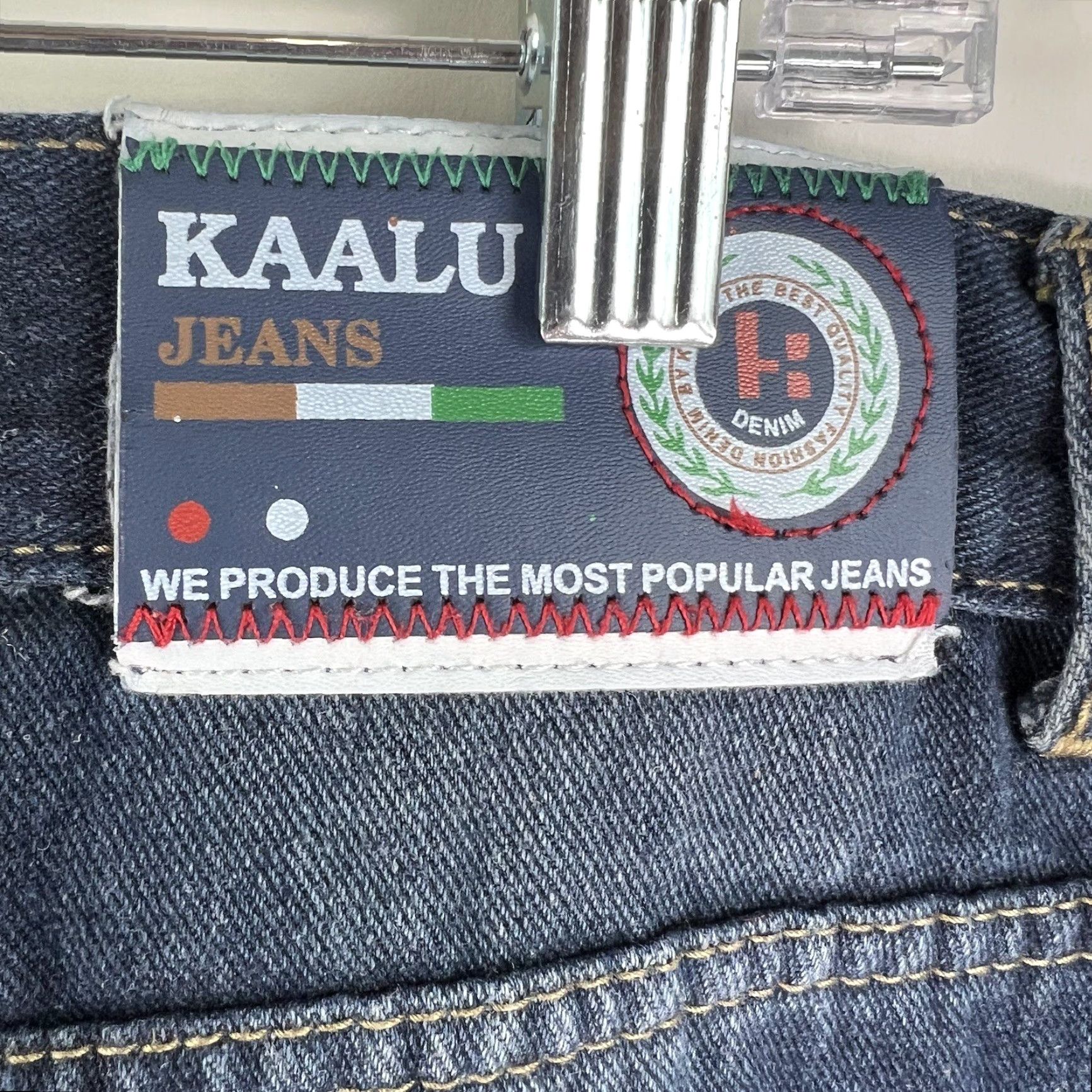 Vintage Kaalu Euro Jeans Straight Leg Mens Jeans 36 Blue Cotton Denim Regular 36X32 USA Logo London Preppy 90s Mens Size US 36 / EU 52 - 6 Thumbnail