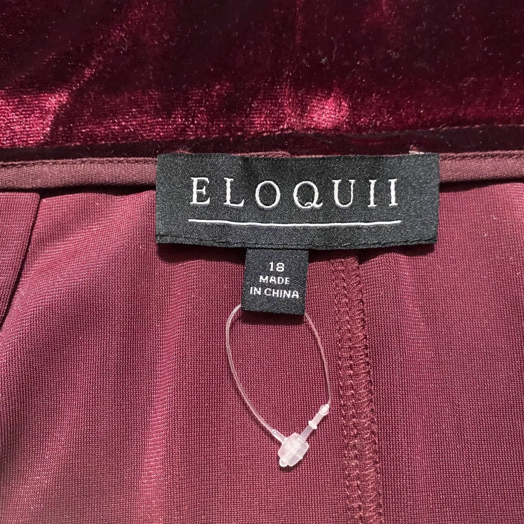 Vintage NWT Eloquii Skirt Womens 18 Plus Velvet Red Knee Length A-Line Slit Back 2973 Size 40" / US 18 - 3 Thumbnail