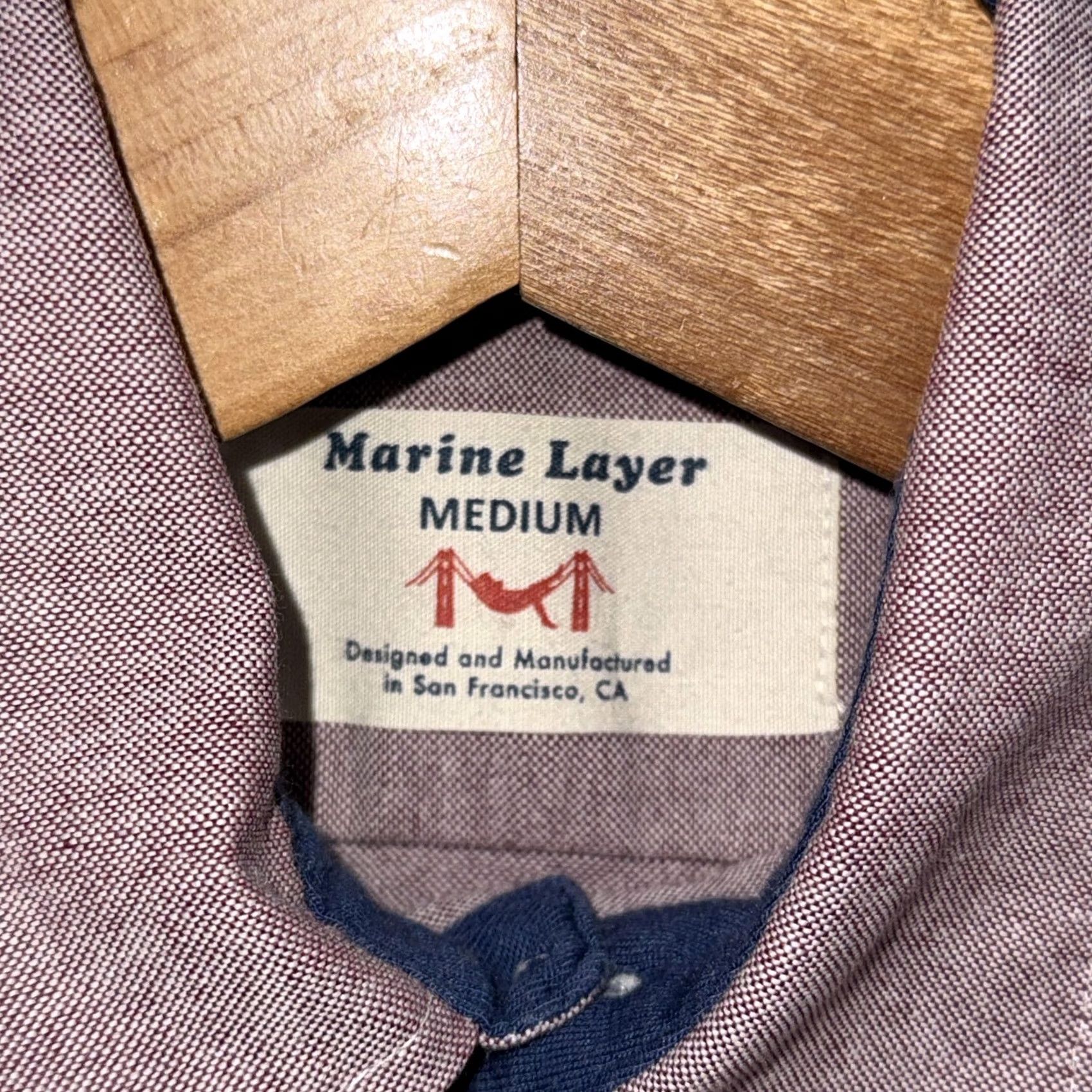 Marine Layer Marine Layer Shirt Mens M Pink Cotton Button Front Long Sleeve Casual Size US M / EU 48-50 / 2 - 4 Thumbnail