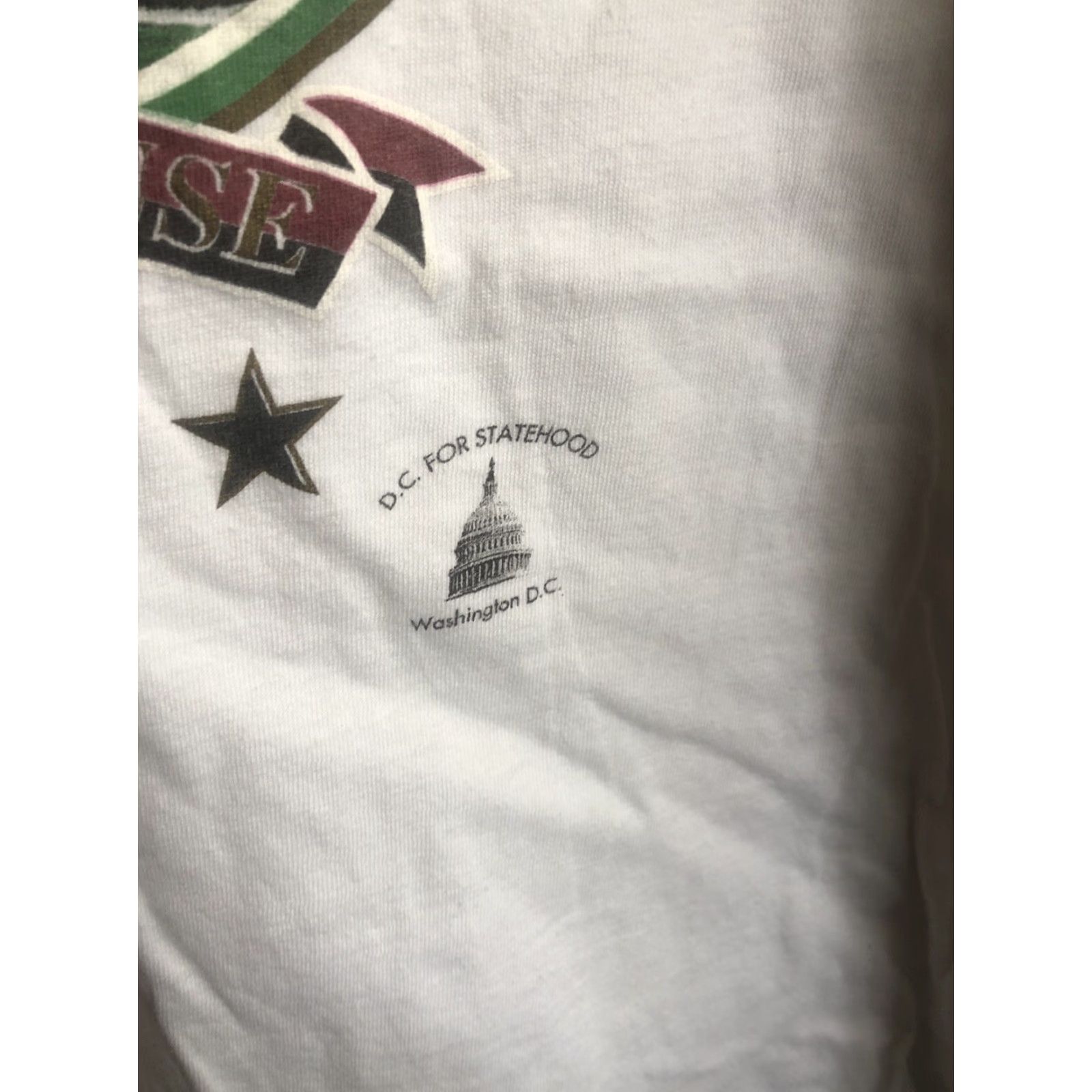 Logo 7 VINTAGE Washington DC For Statehood Logo T Shirt Mens White Sz L Short Sleeve 90s Logo Washington DC Statehood Size US L / EU 52-54 / 3 - 4 Thumbnail