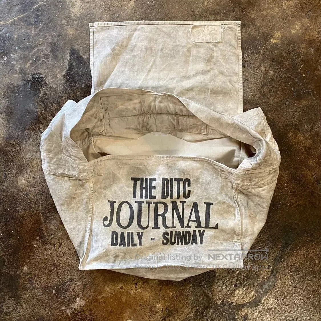 Retro Newspaper Print Crossbody Bag.