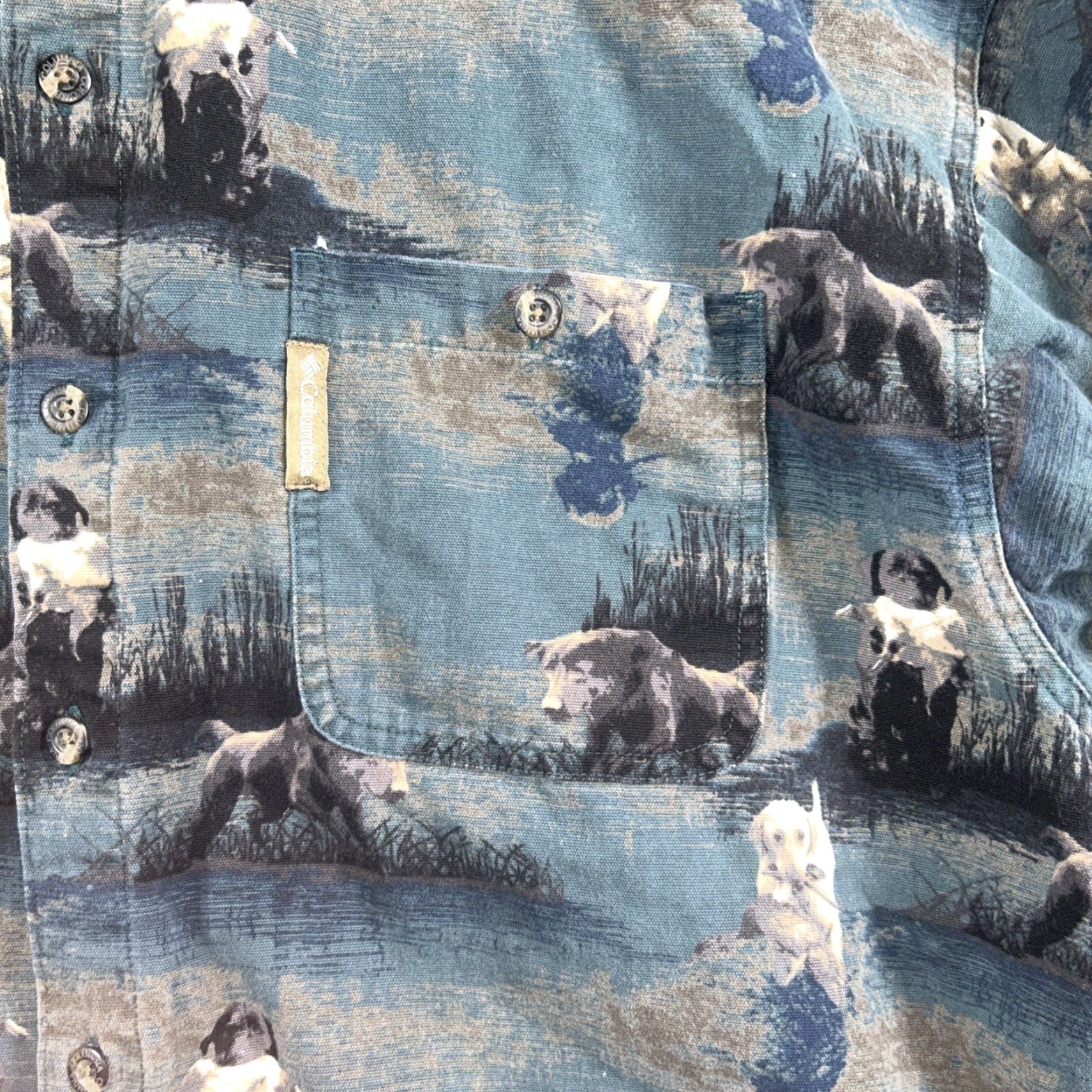 Vintage Columbia River Lodge Lab All Over Print Button Down Long Sleeve Mens L Size US L / EU 52-54 / 3 - 5 Thumbnail