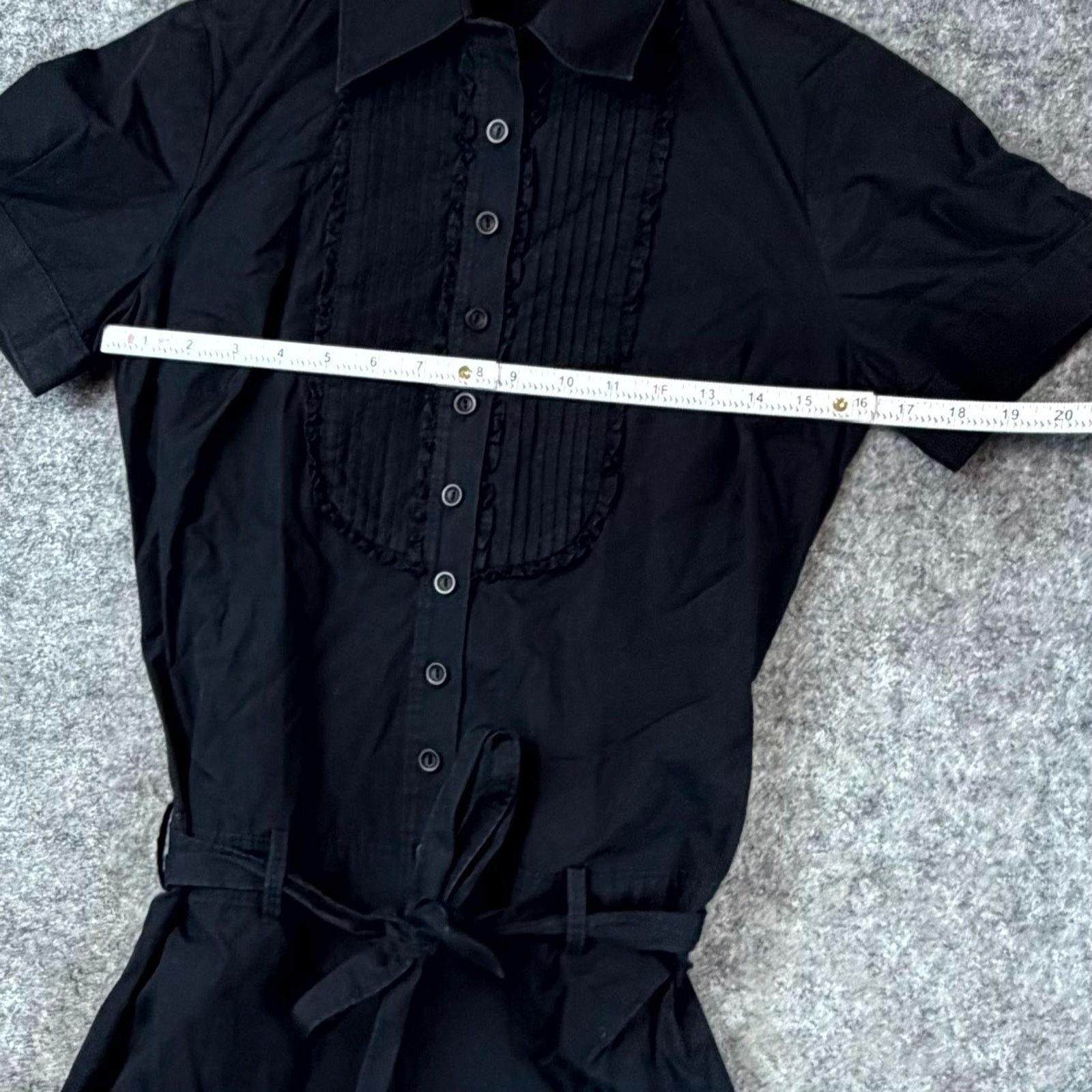 Susana Monaco Susana Monaco Tie Front Romper Womens 4 Black Cotton Size 27" / US 4 / IT 40 - 3 Thumbnail