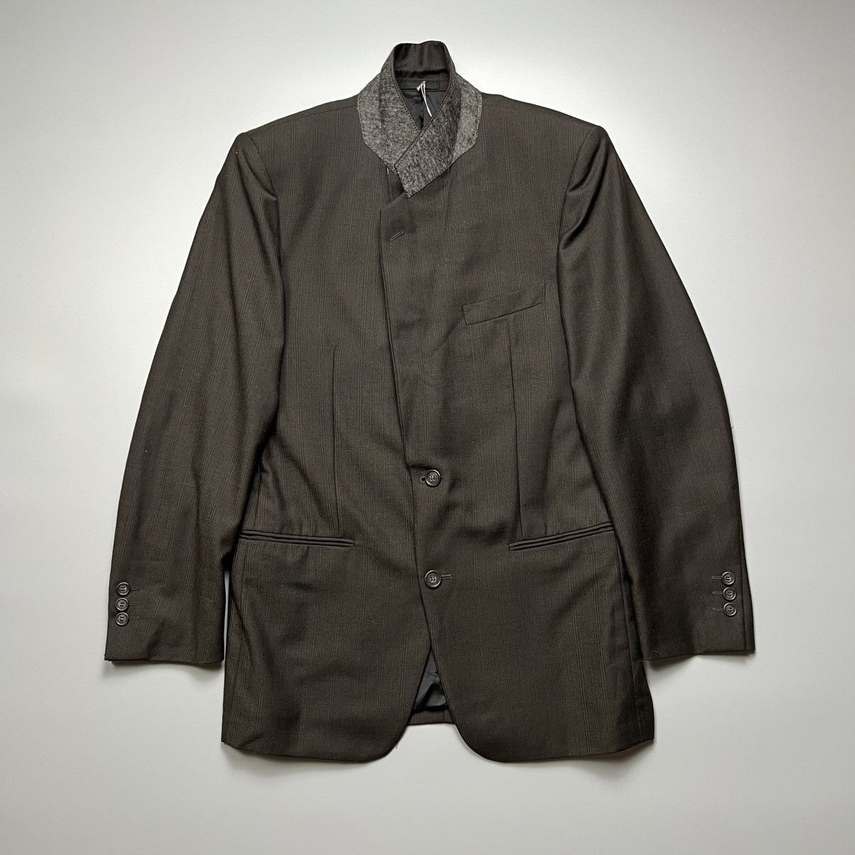 Yves Saint Laurent Yves Saint Laurent - Brown Pinstripes Wool Blazer Size 48S - 3 Thumbnail
