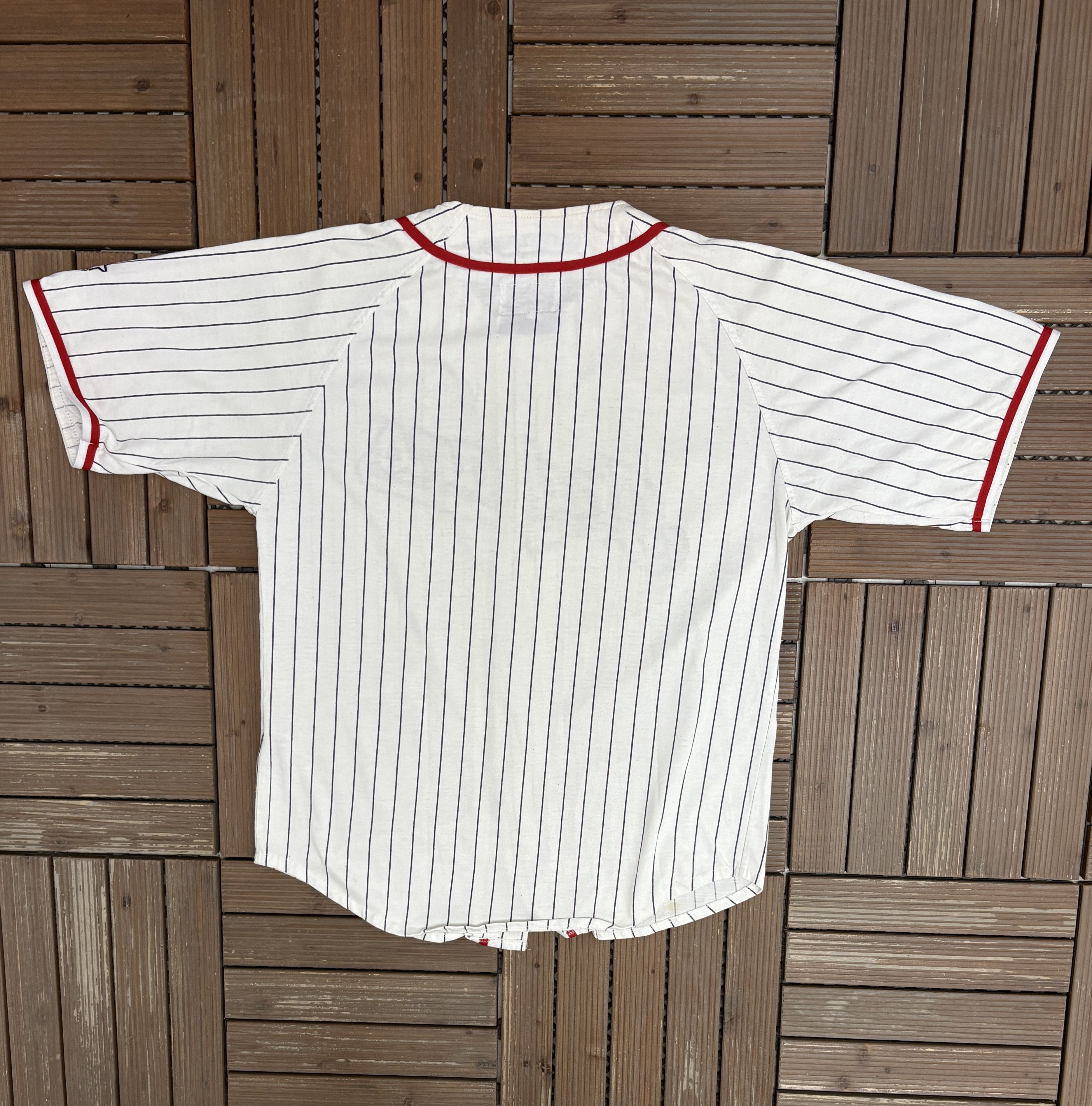 Starter Cleveland Indians Pinstripe Stitched Vintage Baseball Jersey Size US M / EU 48-50 / 2 - 4 Thumbnail
