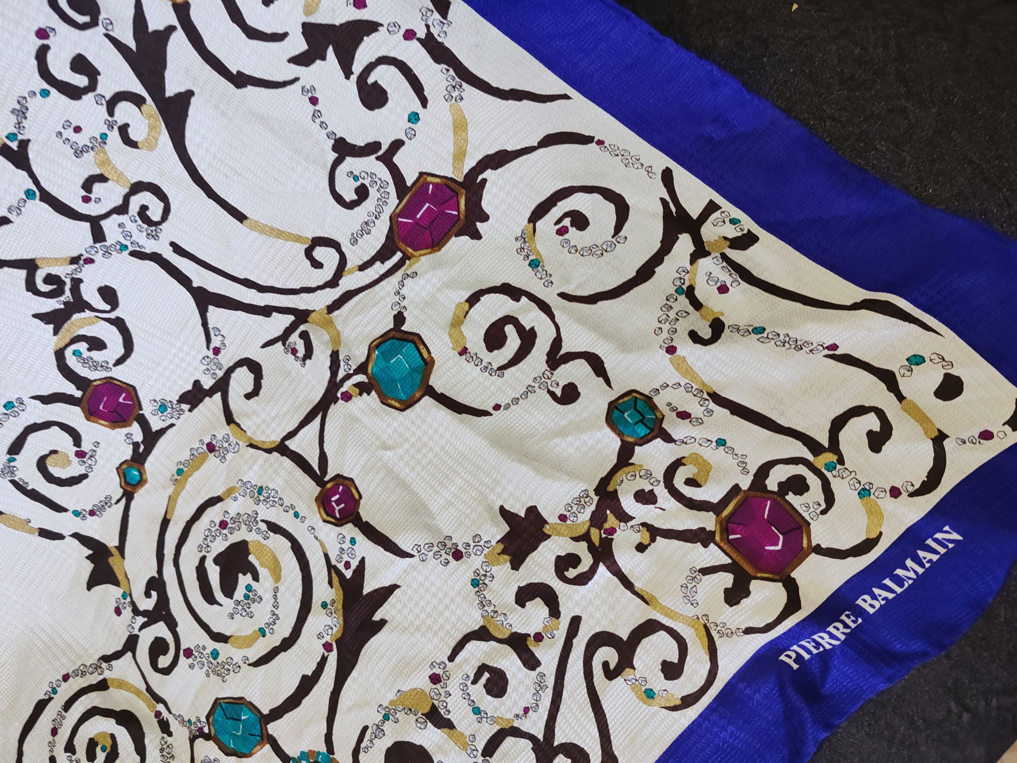 Pierre Balmain Vintage Silk Scarf Pierre Balmain Rare Women Back design Size ONE SIZE - 2 Thumbnail