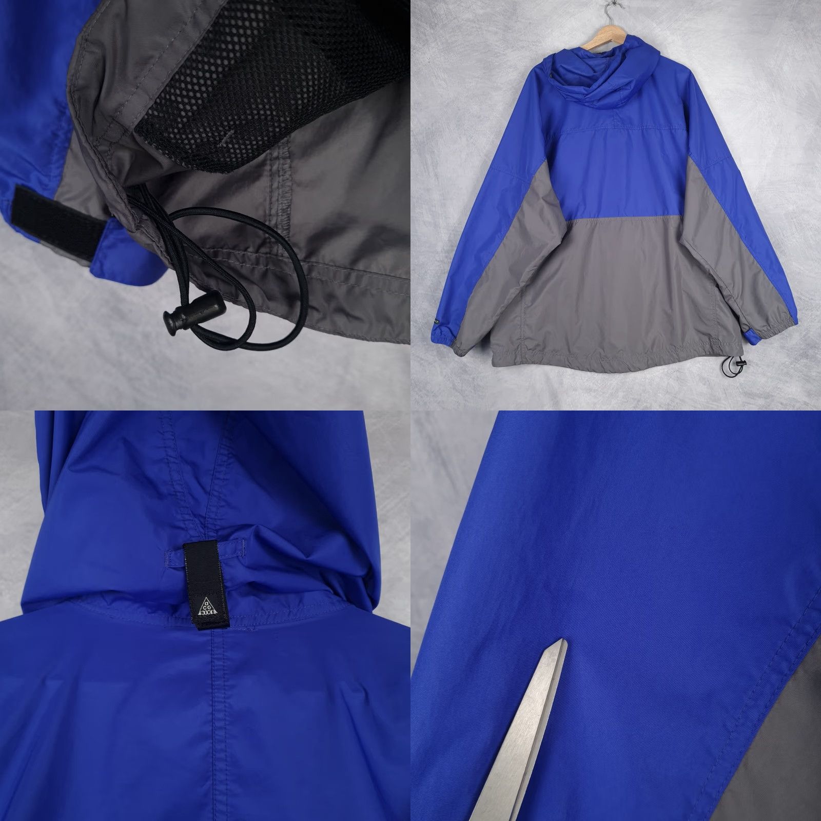 Nike VINTAGE Nike ACG Windbreaker Mens Large Purple Gray Hooded 1/2 Zip Anorak Packable Size US L / EU 52-54 / 3 - 9 Thumbnail