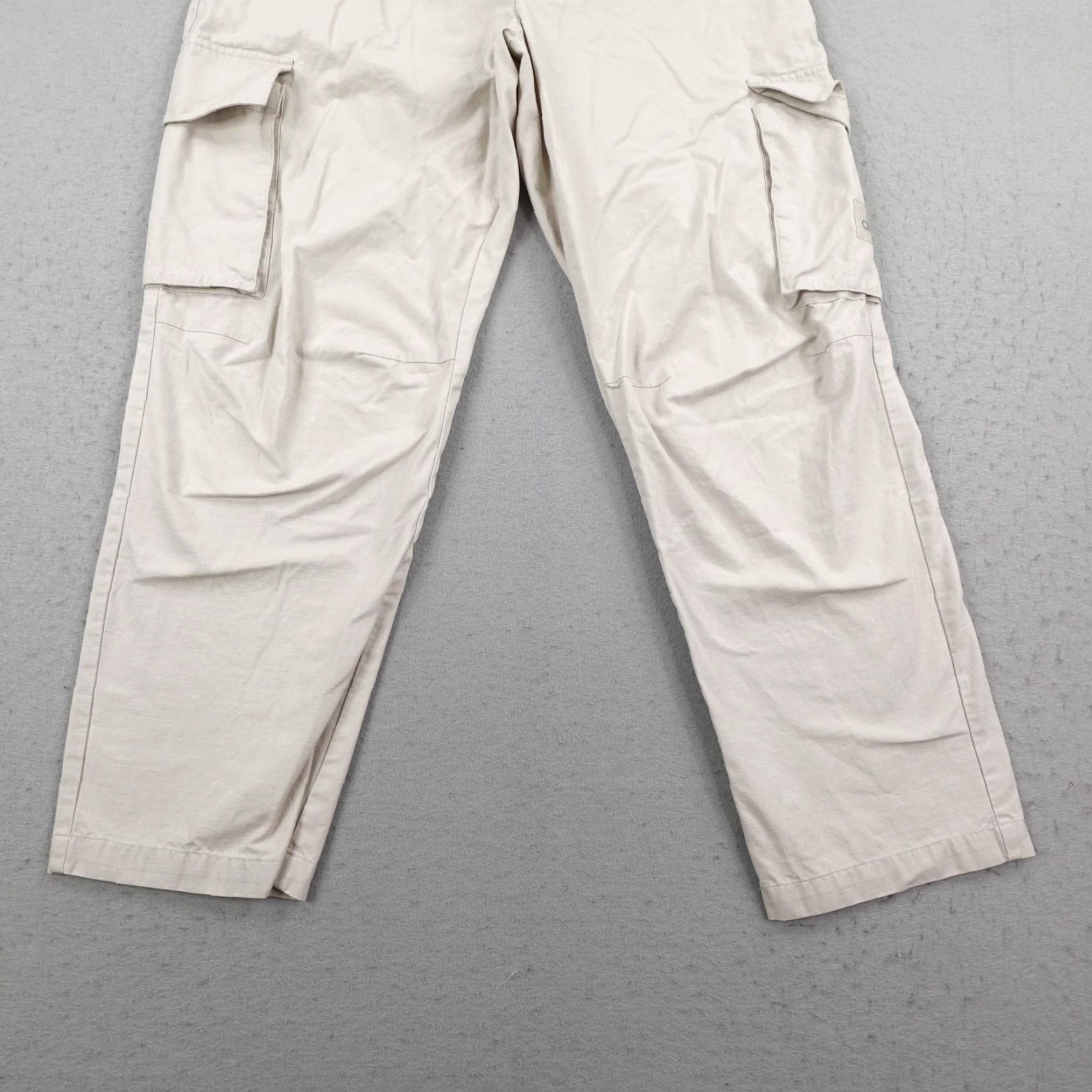 Alo Alo Pants Mens 34R Khaki Beige Tan Ripstop Cargo Trouser Baggy Loose Utility Pants Size US 34 / EU 50 - 3 Thumbnail