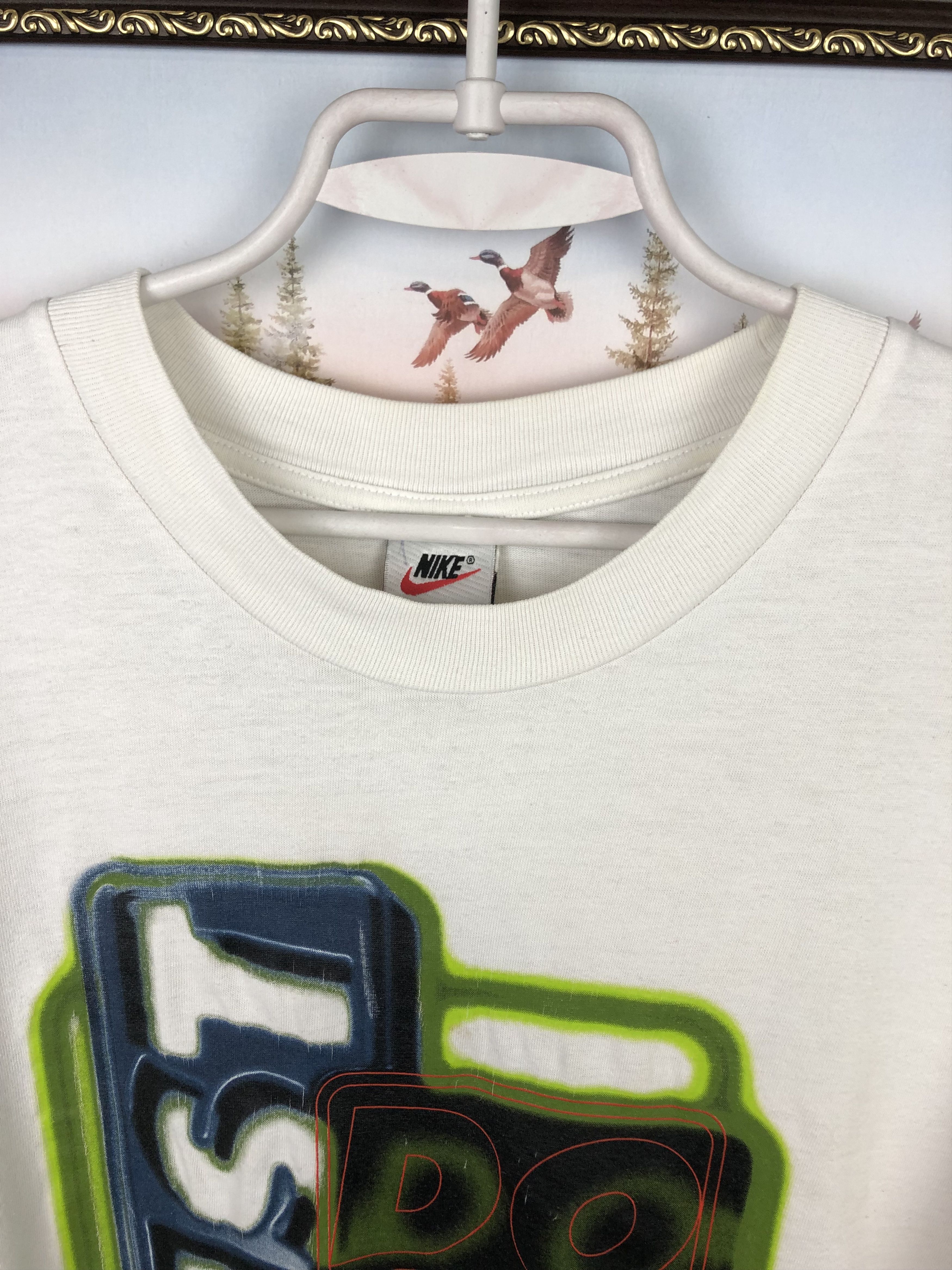 Nike Vintage Nike Just Do It Big Logo Over Print Shirt Tee Size US L / EU 52-54 / 3 - 4 Thumbnail