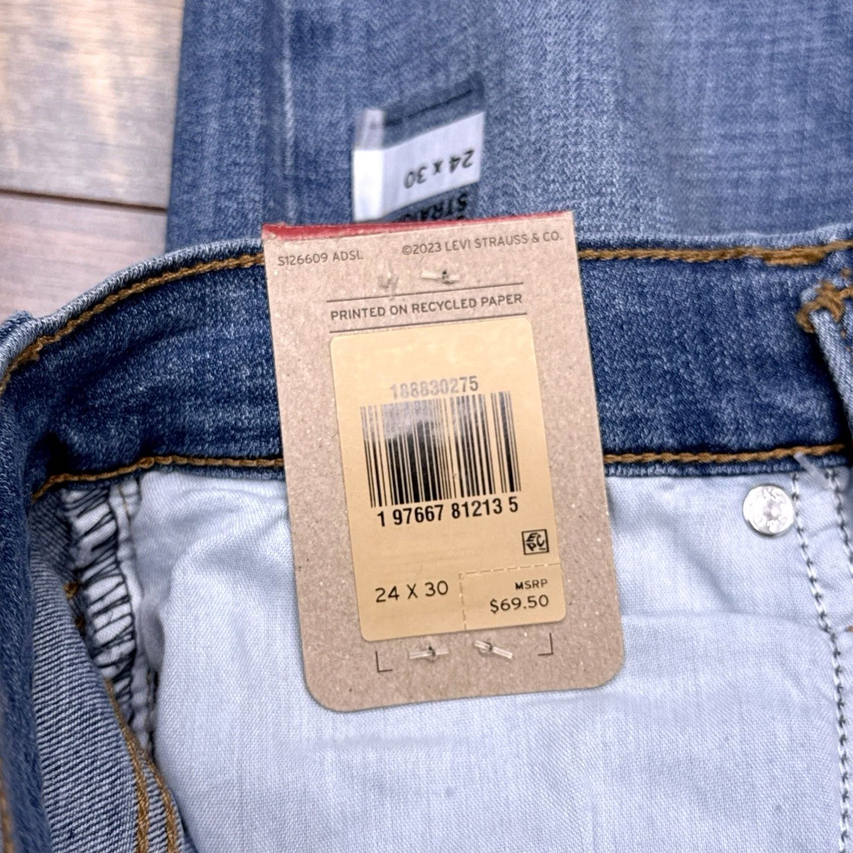 Levi's Levi's 724 High Rise Slim Straight Jeans Womens 24 Denim Stretch Medium Blue 30 Inseam Size 42" / US 20 - 6 Thumbnail