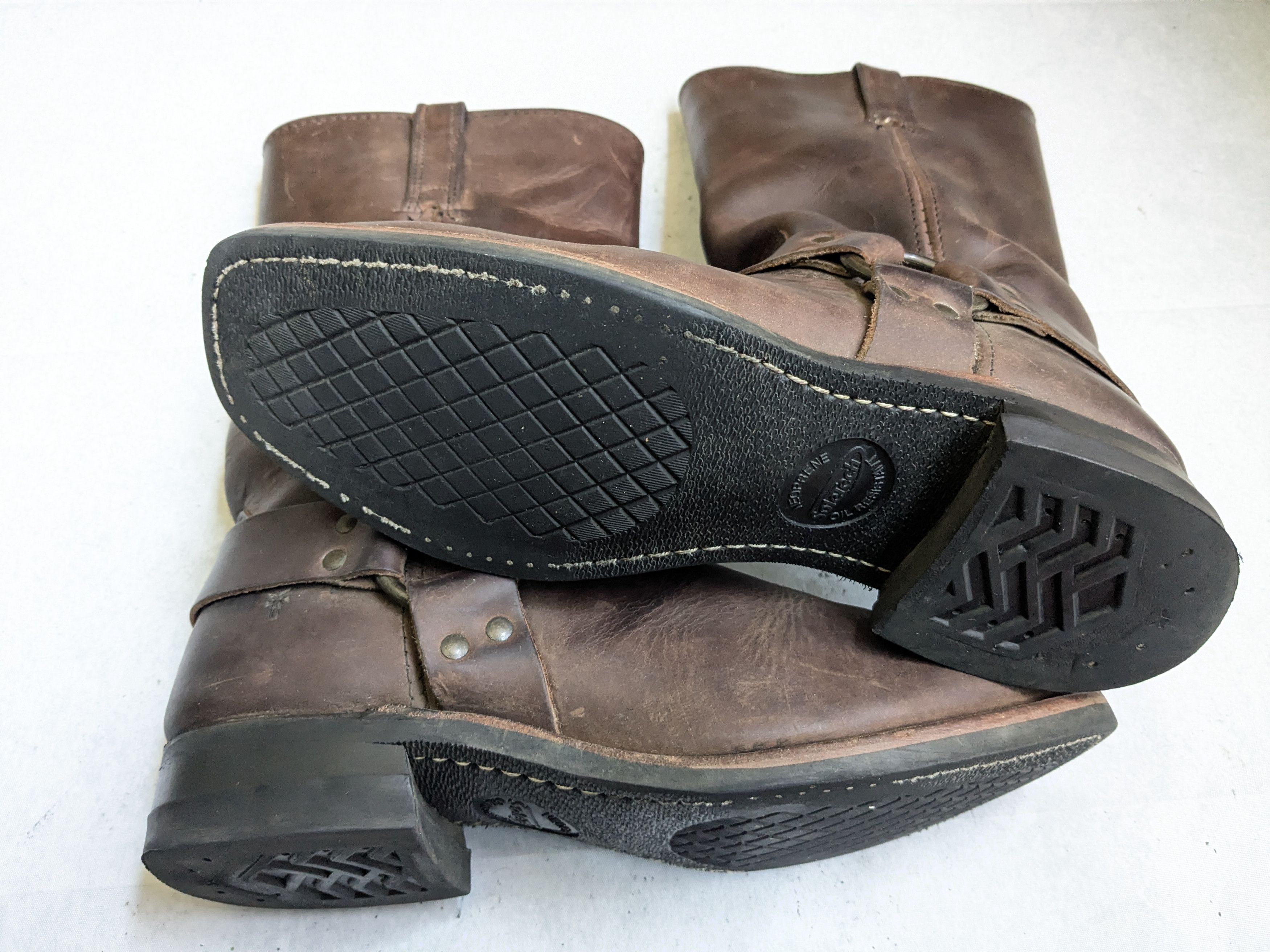 Frye Frye Harness Boots Brown 10.5 M Leather Straps Size US 10.5 / EU 43-44 - 17 Thumbnail