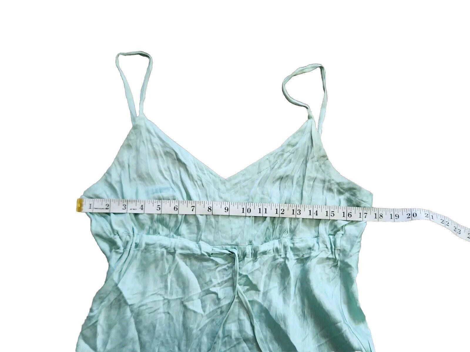 Aquascutum Apt 9 Silk Tank Top Aqua Turquoise Y2k V Neck Adjustable Size L / US 10 / IT 46 - 3 Thumbnail