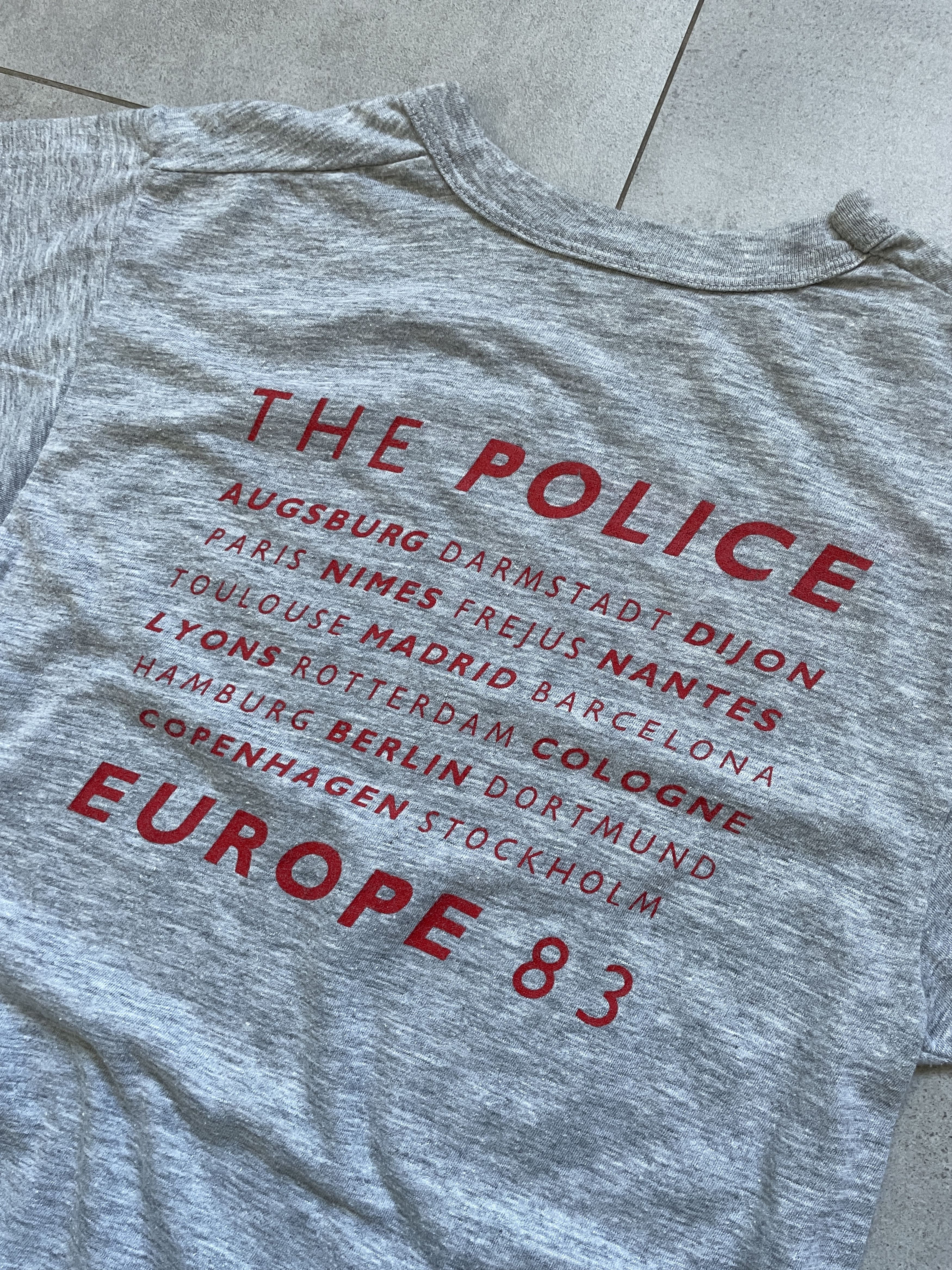 Vintage VINTAGE 80S THE POLICE EUROPE 83' TOUR GRAY TEE Size US S / EU 44-46 / 1 - 3 Thumbnail