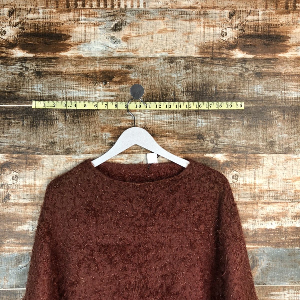Homespun Knitwear × Japanese Brand Pimky Brown Cloaks fur mohair shaggy Knitwear #A1724 Size US M / EU 48-50 / 2 - 4 Thumbnail
