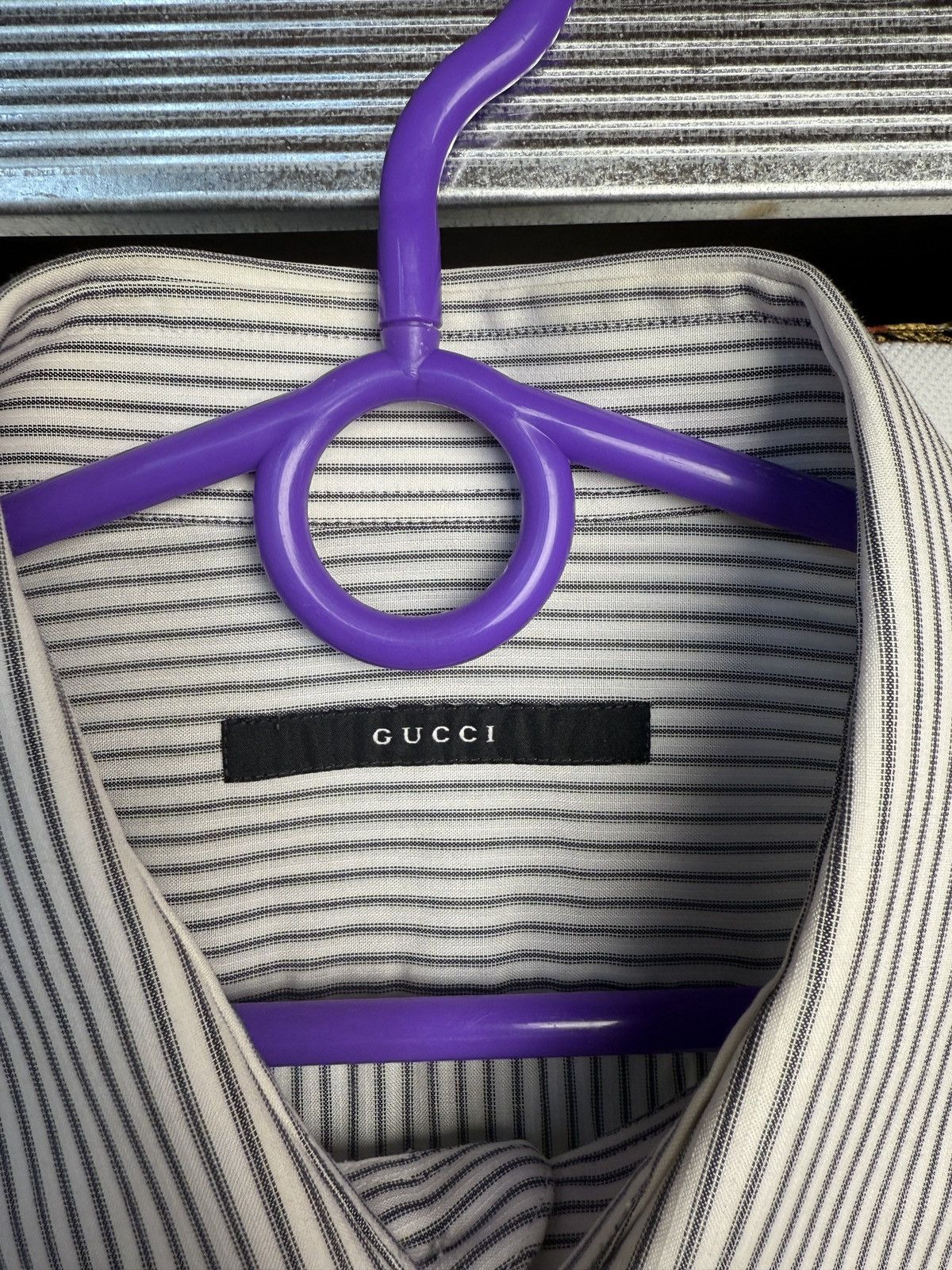 Gucci Gucci Striped Shirt Luxury Size US L / EU 52-54 / 3 - 8 Thumbnail