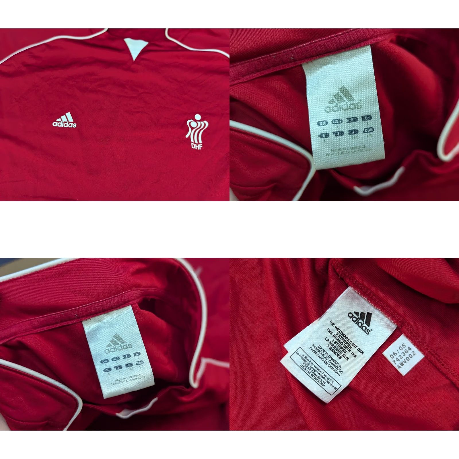 Adidas Adidas Denmark 2005 Handball Team Jersey Mens Size L Football Shirt Short Sleeve Pullover Quick Dry Red 100% Polyester Athletic Sports Jersey Mens Size US L / EU 52-54 / 3 - 8 Thumbnail